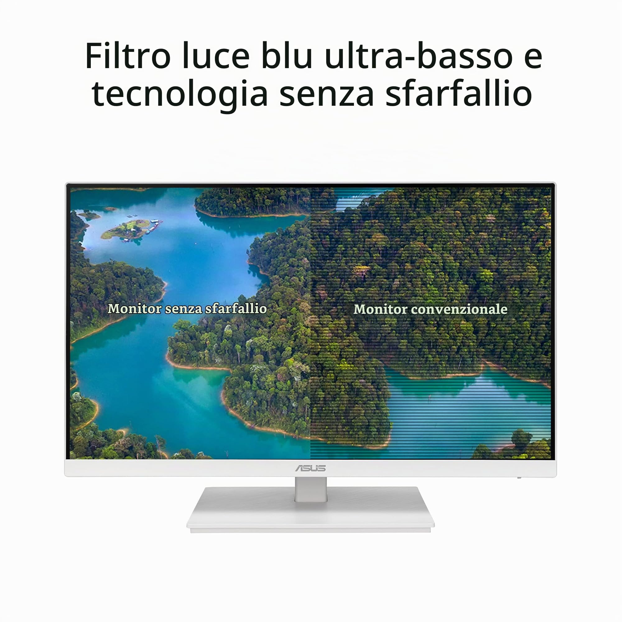 ASUS VA24EQSB-W Monitor Business 24, Full HD, IPS, 75 Hz, Tecnologia Adaptative-Sync a Basse Luci Blu Anti-Sfarfallio, Design Ergonomico Senza Cornice, Montabile a Parete, Bianco