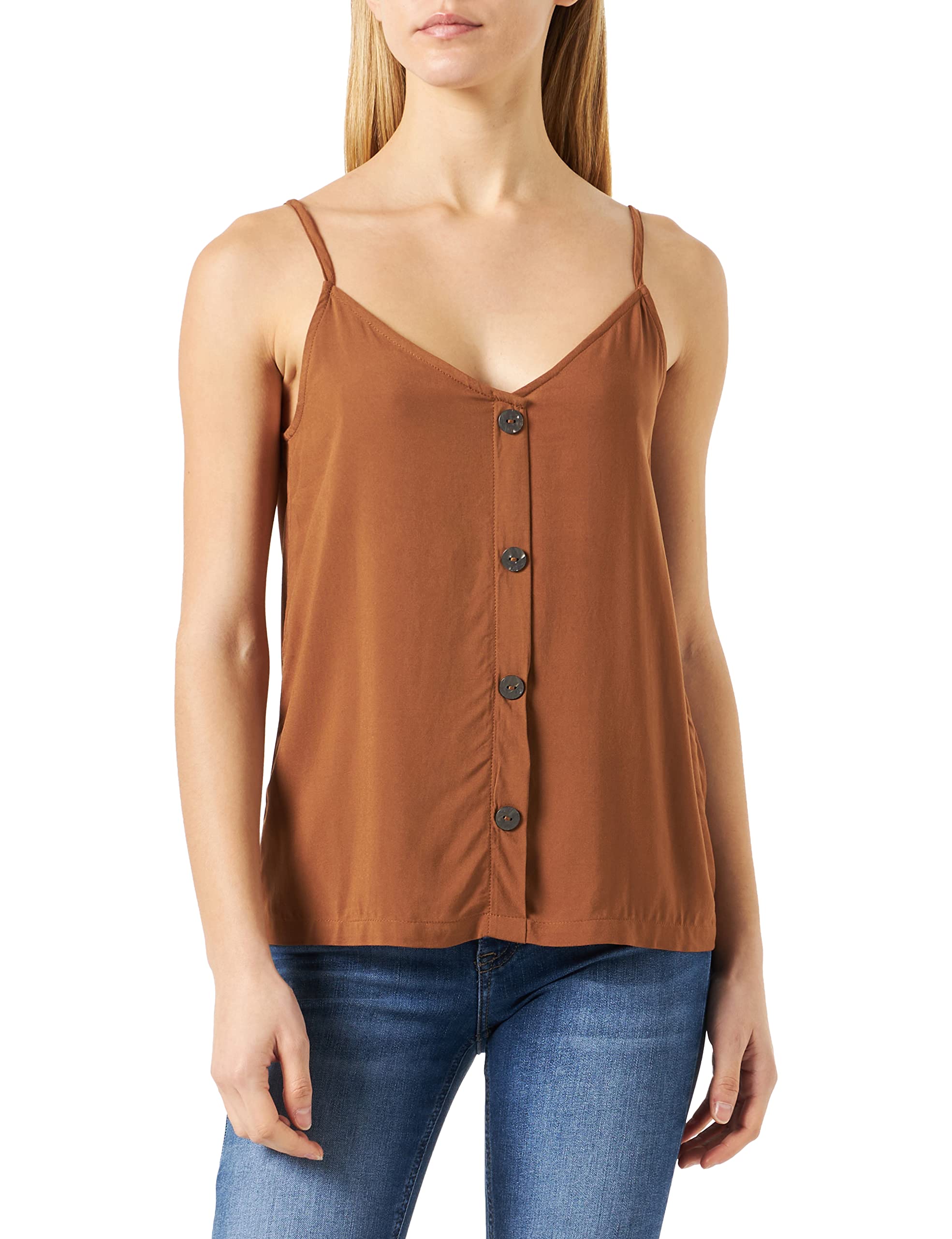 ONLY Onlnova Life Button Singlet Solid Ptm Camiseta para Mujer