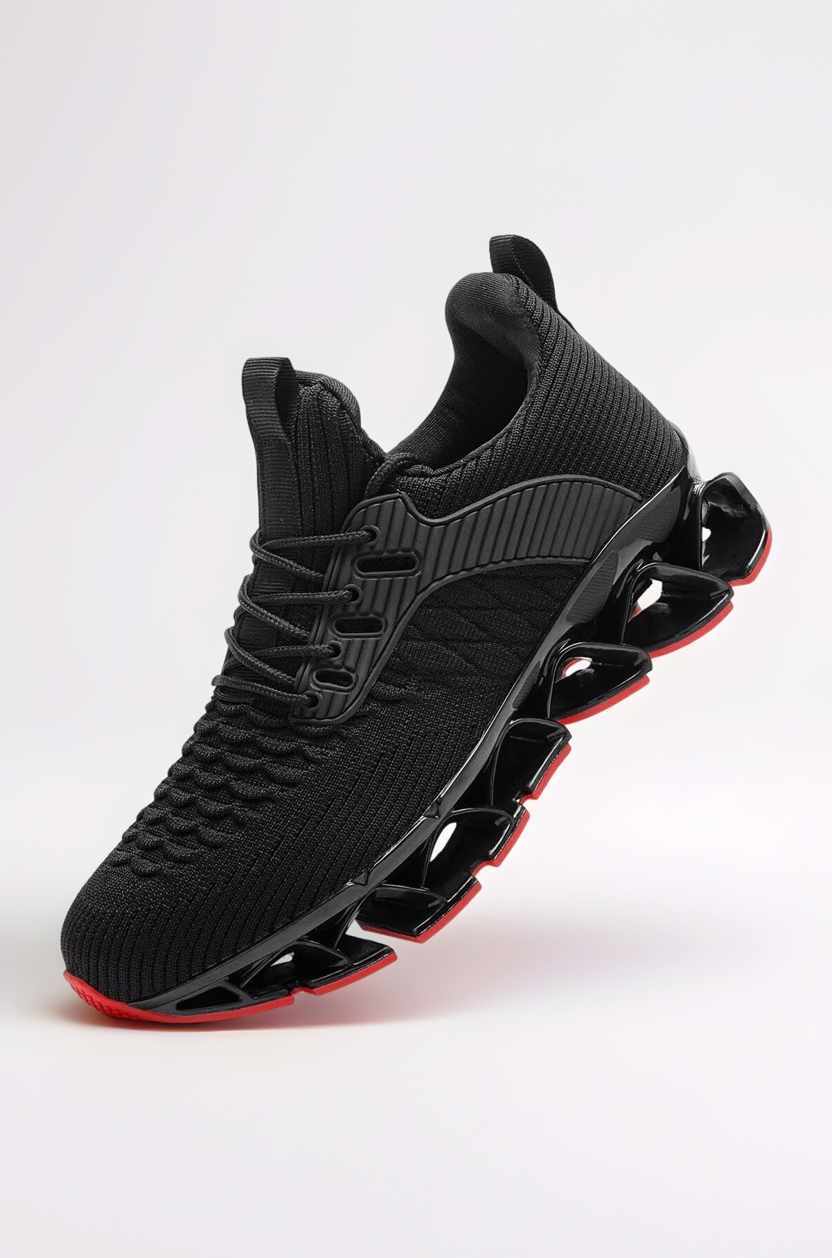 Mens Slip on Walking Running Shoes Blade Tennis Casual Fashion Sneakers Comfort Non Slip Work Sport Athletic Trainer, Black/Red, 13