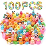 100 Pack Rubber Ducks in Bulk, Assorted Ducks for Jeeps Ducking, Mini Rubber Duckies for Baby Bath Toys, Kids Bath Pool Toys Birthday Gifts Party Favors