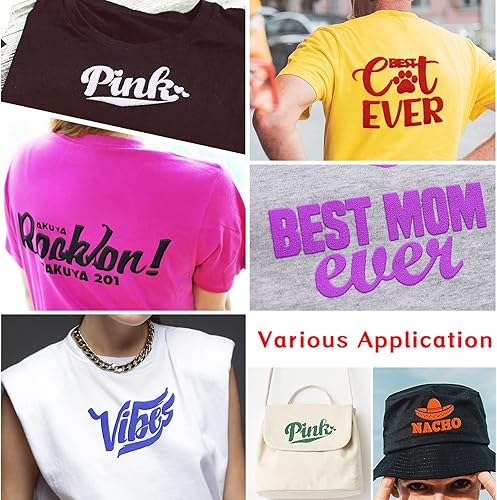 Miniatura 6 de WRAPXPERT Puff de vinilo de transferencia de calor HTV 3D Puffy para planchar en hojas de vinilo espumoso, paquete surtido de 8 colores 12 x 10