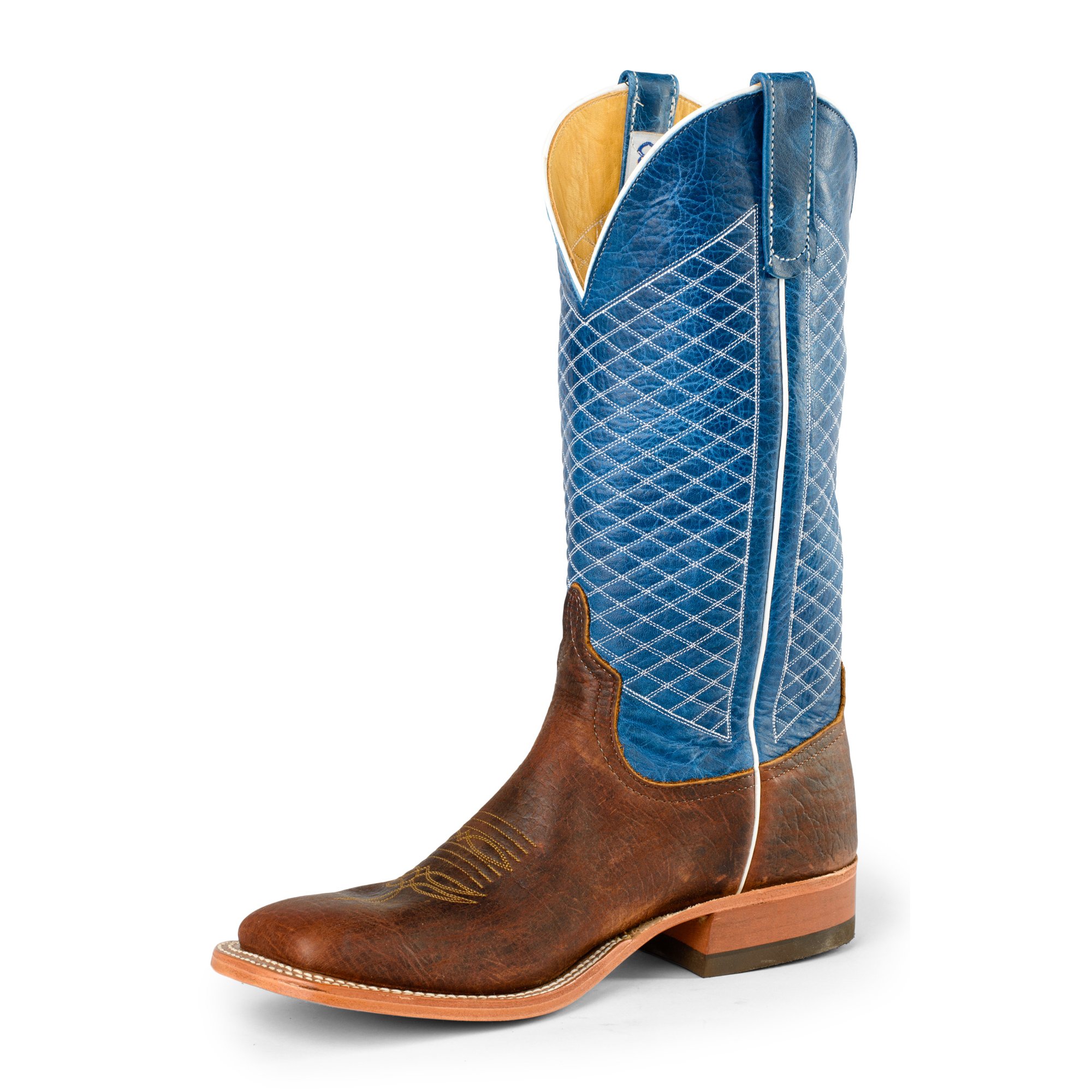 Anderson Bean S1116 Men's Square Toe Mike Tyson Bison Blue Lava Boots