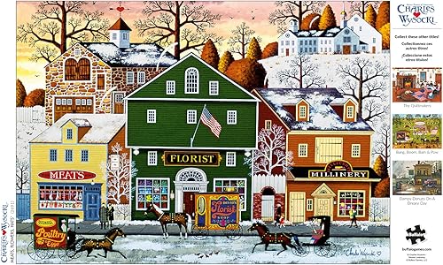 Miniatura 5 de Buffalo Games - Charles Wysocki - Carnes, flores, sombreros - Rompecabezas de 300 piezas para adultos - Rompecabezas desafiante perfecto para noches