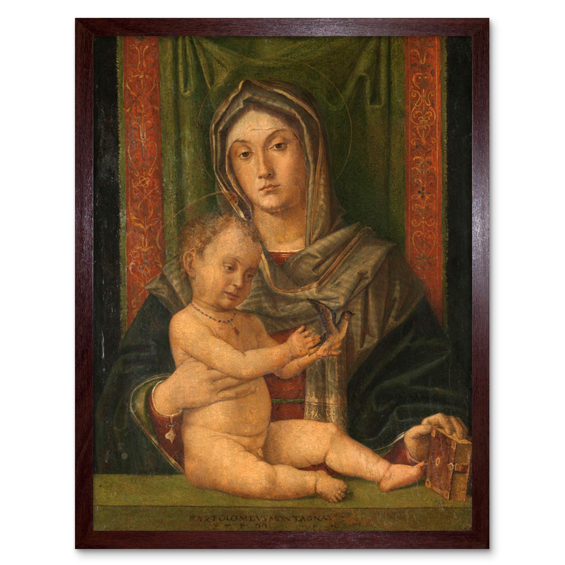 Artery8 Bartolommeo Montagna Virgin And Child Painting Art Print Framed Poster Wall Decor 12x16 inch