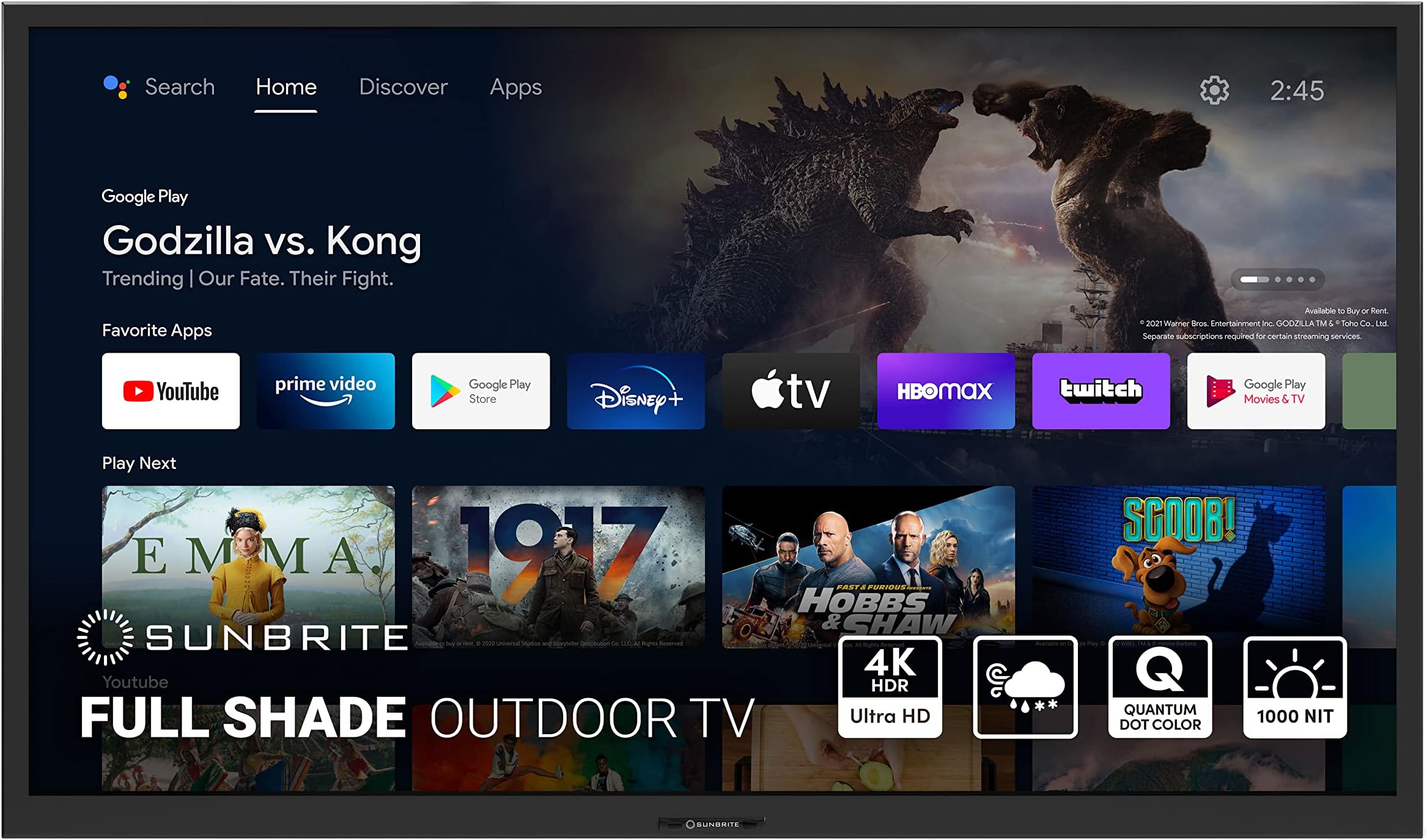 SunBrite Veranda 2 Series 55inch Full Shade Outdoor TV