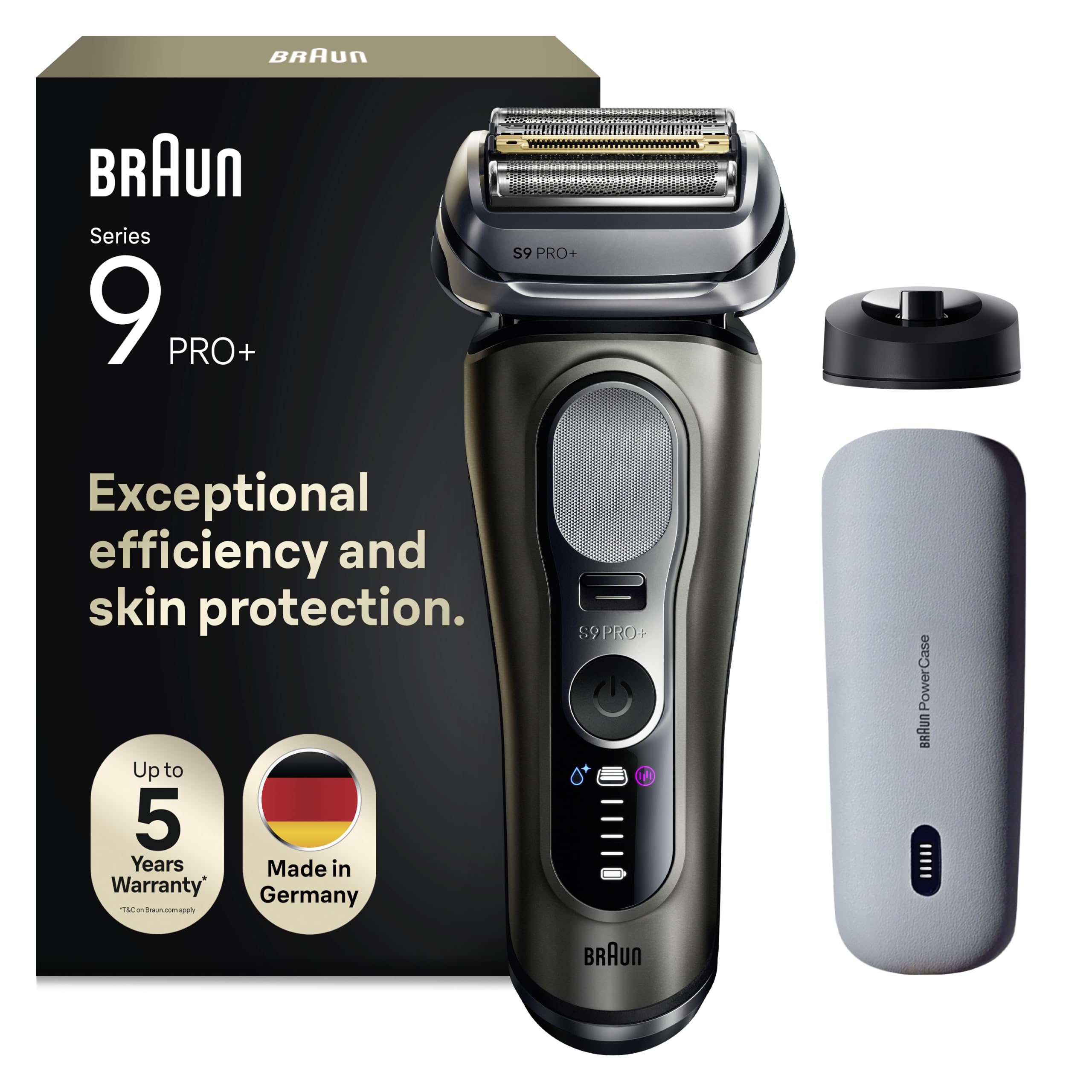 Braun Series 9 PRO+ Electric Shaver, Wet & Dry Razor for Men, Graphite | Includes 5+1 Ultra Thin Precision Blades, Pro
