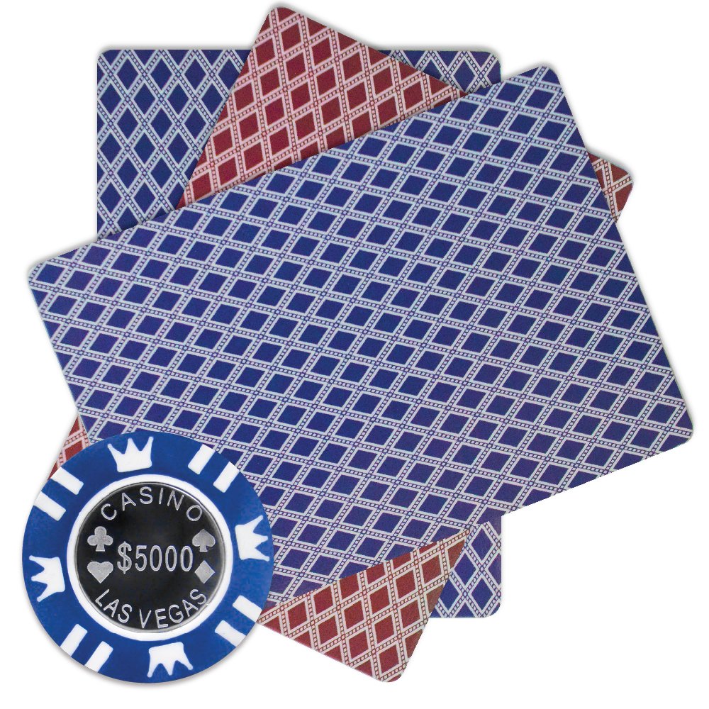 Brybelly Moneta Inlay Poker Chip 15 gramów gruby kompozyt z gliny – opakowanie 50 sztuk (5000 USD) niebieski)