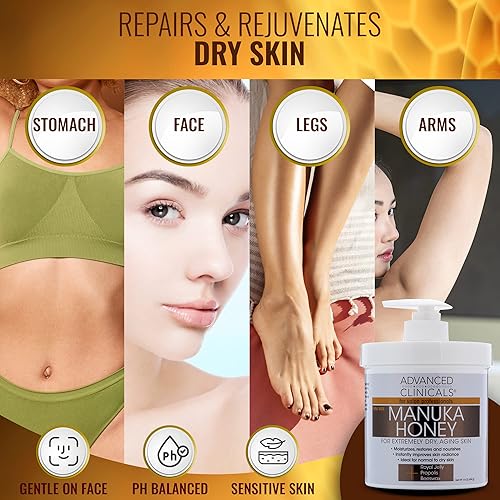 Miniatura 9 de Advanced Clinicals Manuka Honey Cream - Loción hidratante para el cuidado de la piel bálsamo hidratante intenso para el cuerpo la cara las manchas