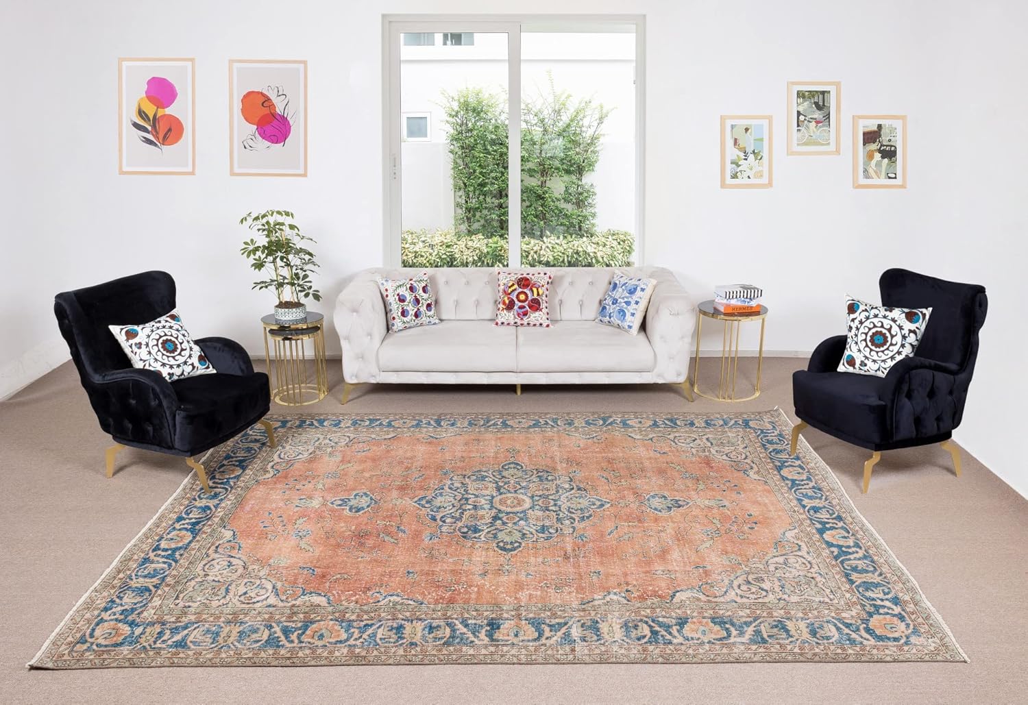 8.3x11.5 Ft One-of-a-Kind Turkish Rug, Traditional Vintage Handmade Carpet