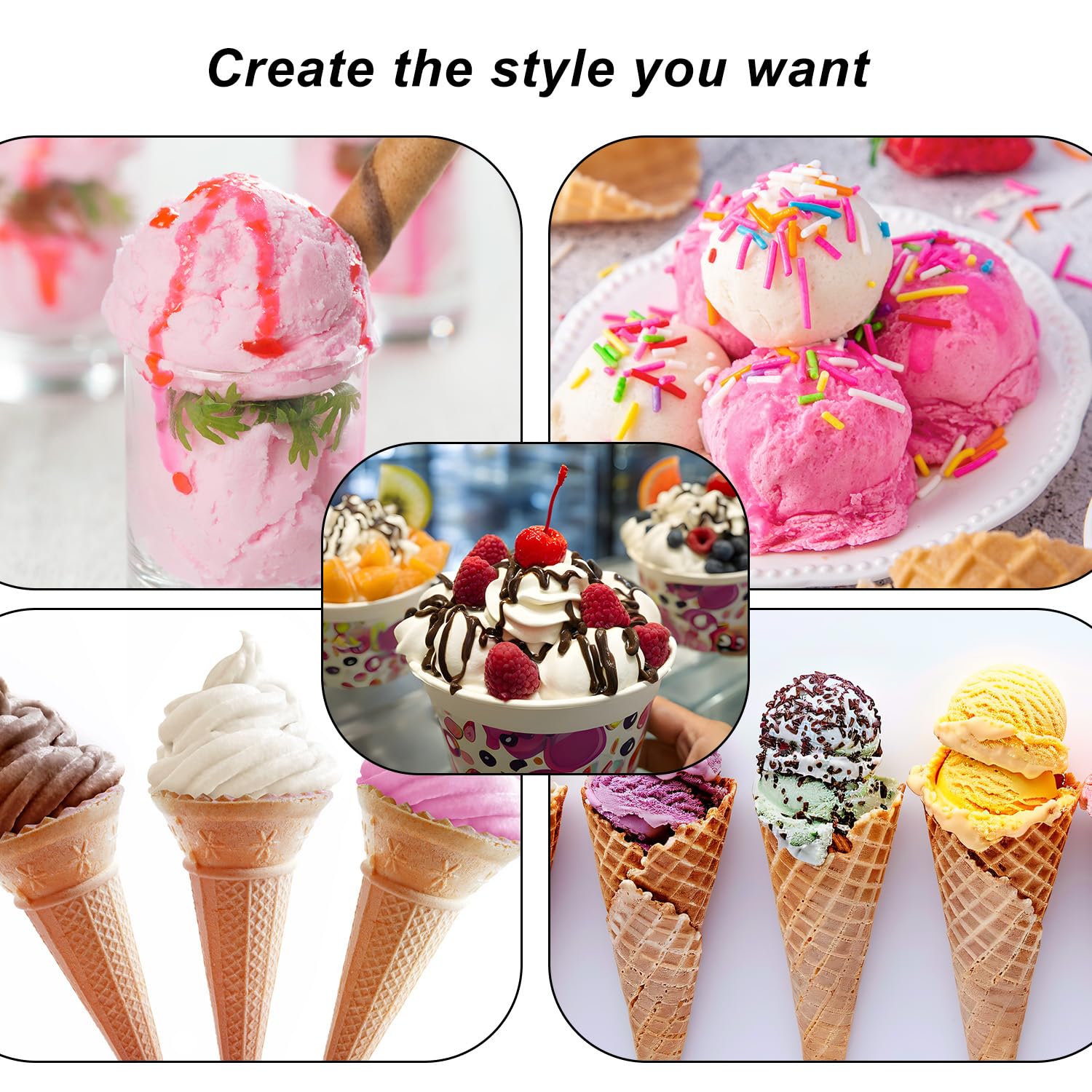 3pz Beccucci Gelato per Ninja CREAMI, con 3 Elementi di Fissaggio Ugelli di Ricambio Senza BPA per Ninja Swirl NC700 NC701 Series (Grigio)