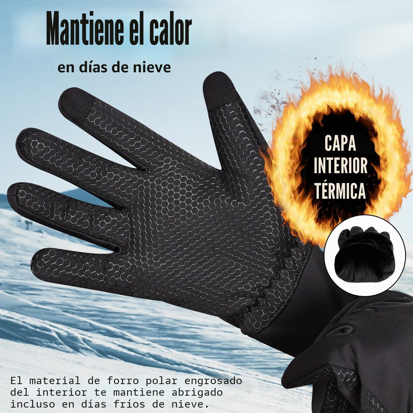 WESTWOOD FOX Guantes de ciclismo impermeables, térmicos, guantes de invierno para pantalla táctil, antideslizantes, resistentes al viento, guantes para hombre y mujer
