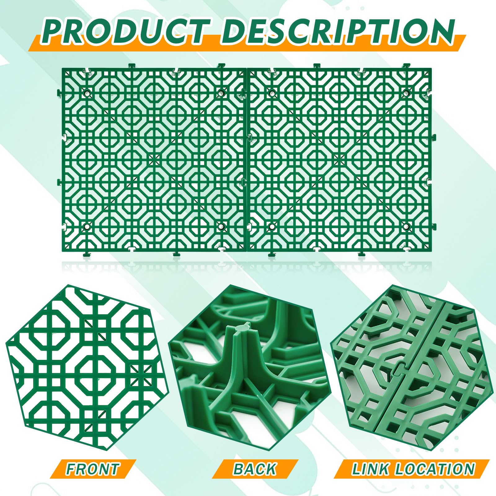 10 Pcs Ground Protection Mats, Green Interlocking 15.7 x 15.7 in — Amazon image 3