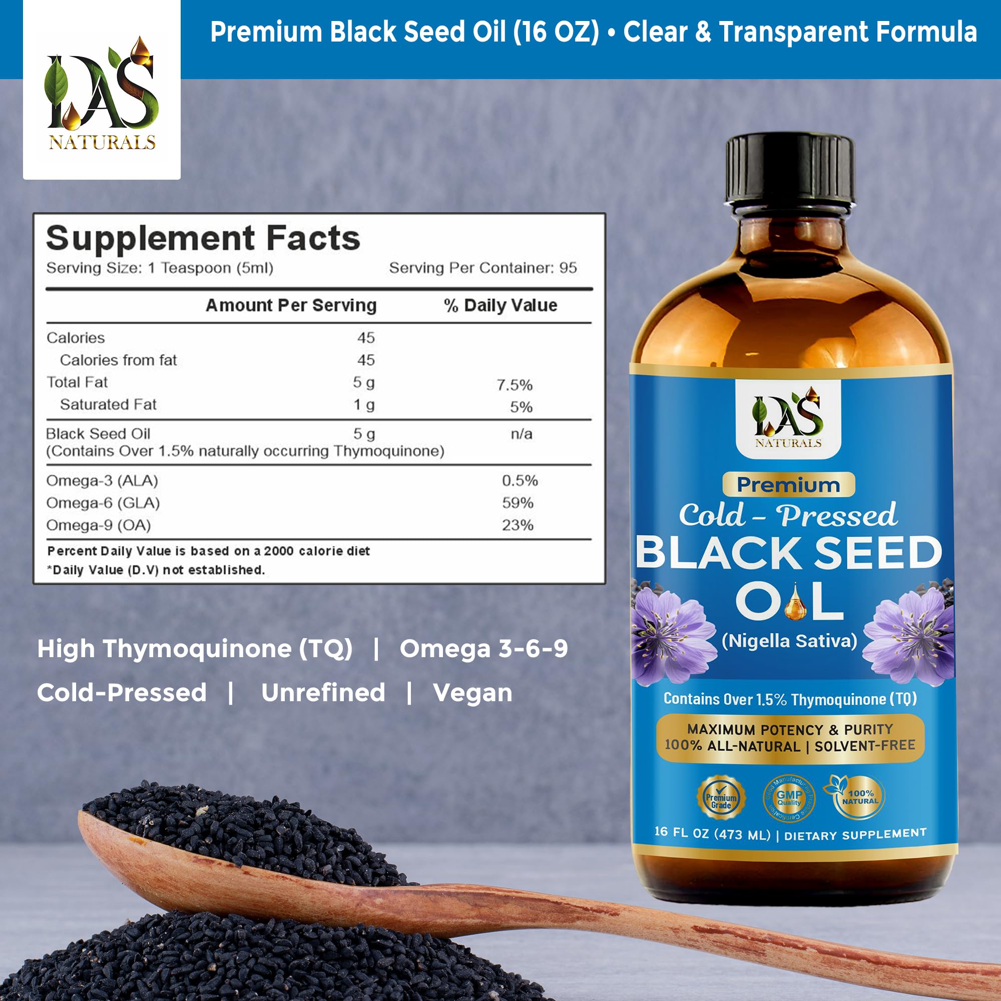 Black Seed Oil Cold Pressed, Nigella Sativa Kalonji, 16 Fl Oz — Amazon image 7
