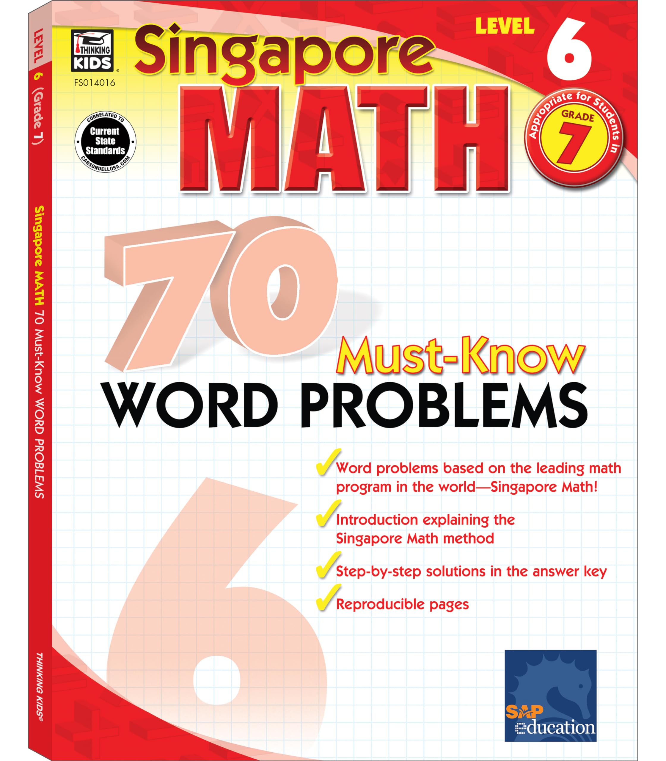 Buy Singapore Math 70 Must-Know Word Problems Level 6, Grade 7 — BookShops.in