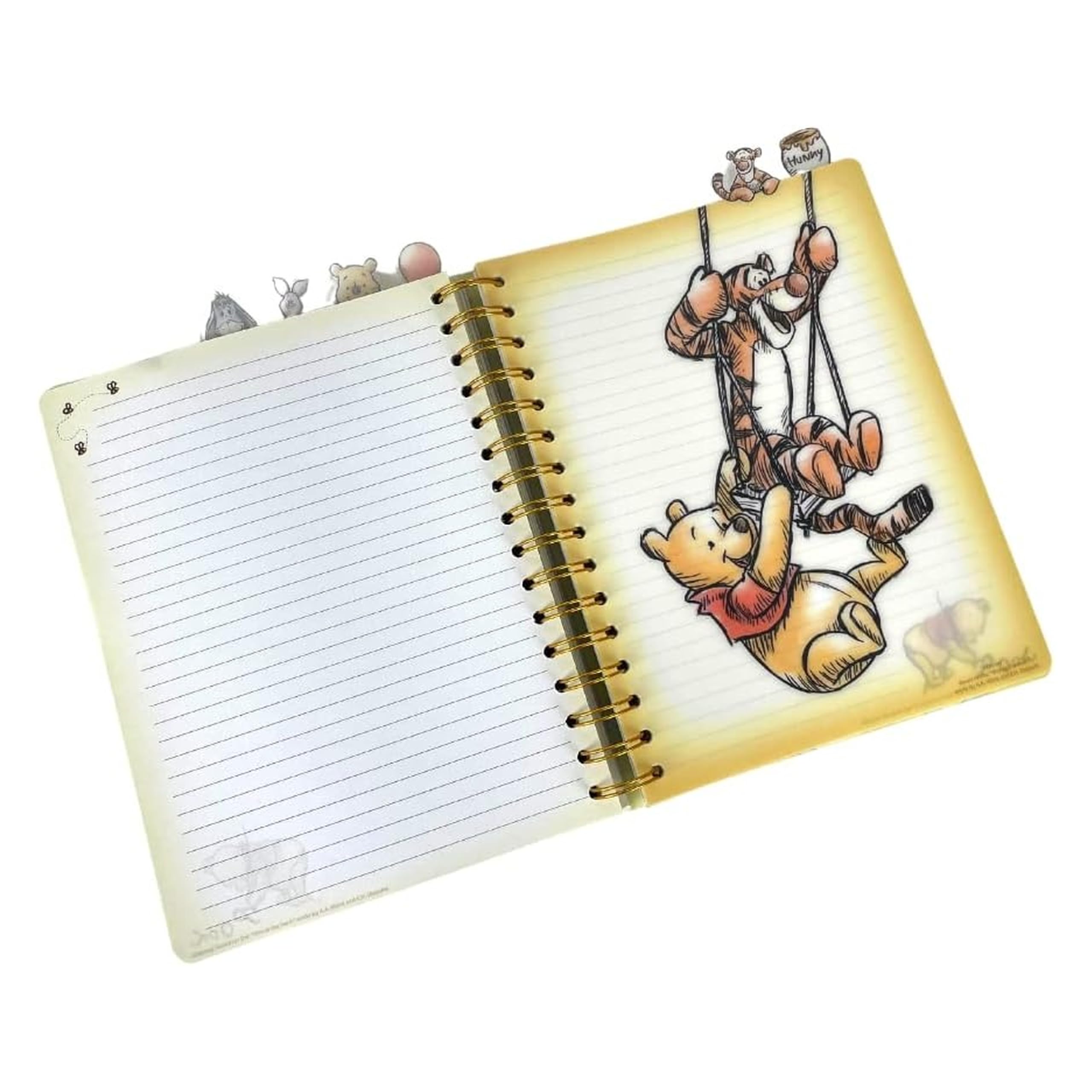 Innovative Designs Disney Winnie the Pooh Tab Journal Notizbuch, Spiralbindung, 144 linierte Seiten, 20,3 x 17,8 cm