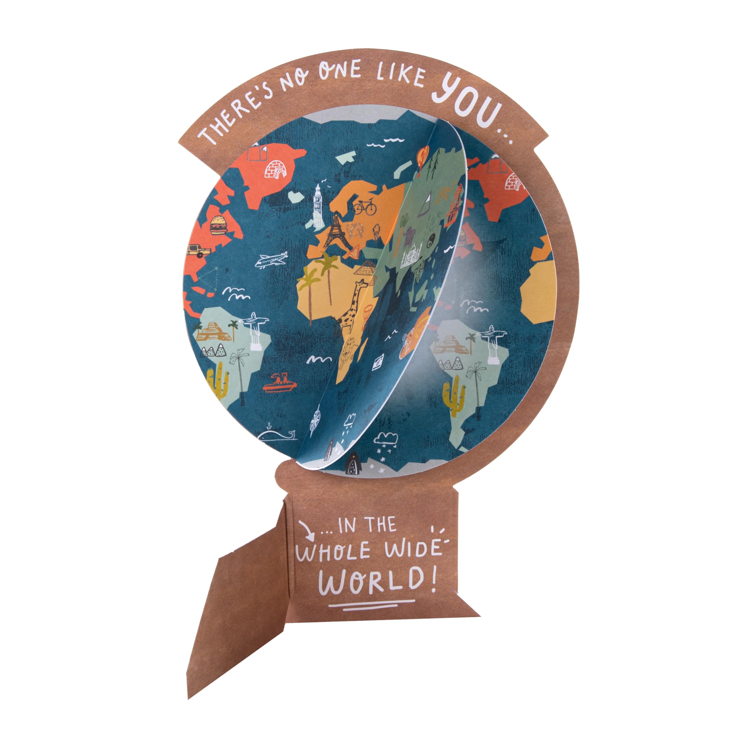 Hallmark Fathers Day Card for Dad, Pop Up World Globe Design, Blue, Brown