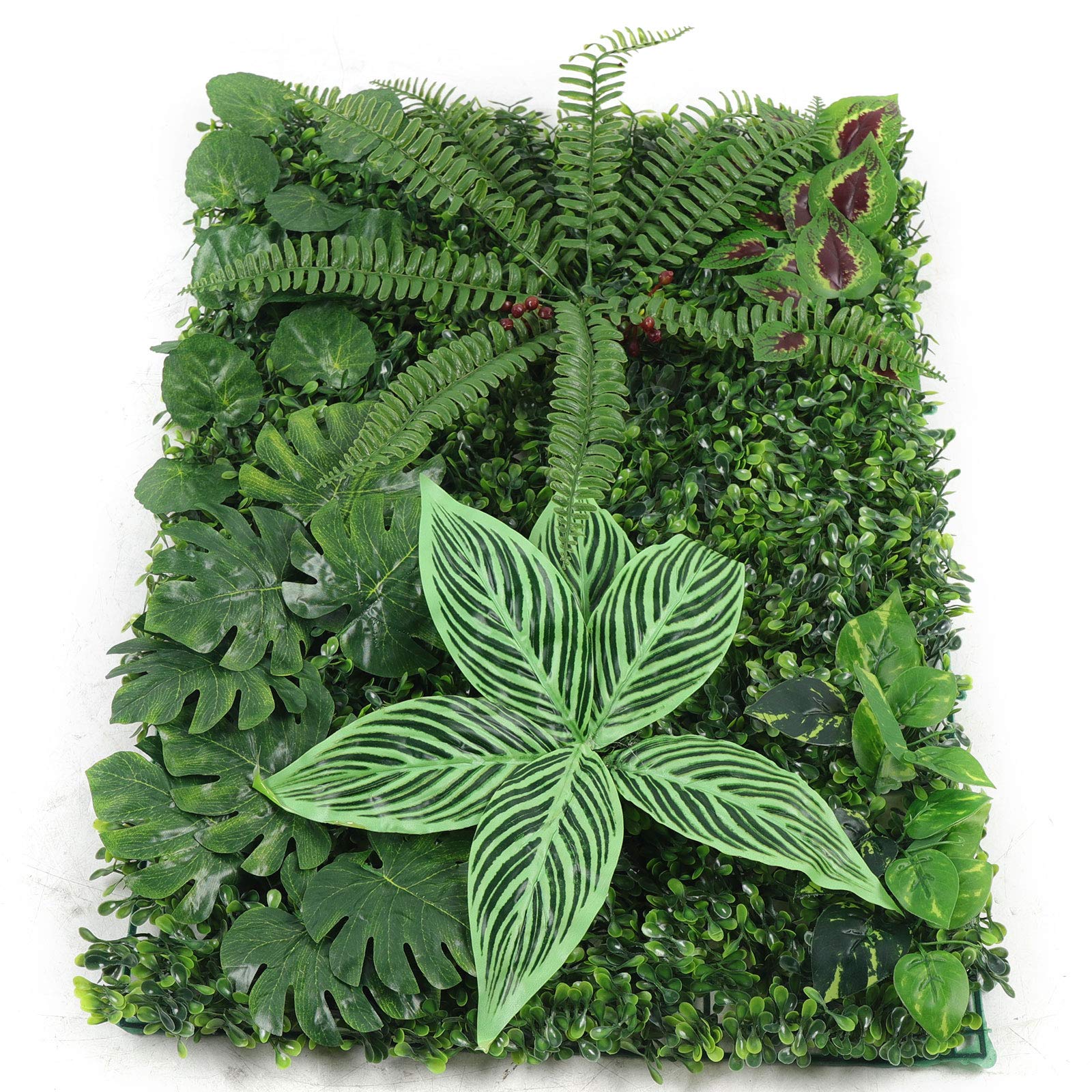 12 Stück Künstliche Pflanzen, 40cm x 60cm Pflanzen Wand, Kunstpflanze Outdoor, Sichtschutz Wanddeko Teppich Rasen, Plastikpflanzen für Zäunen Mauern Terrassen Gärten