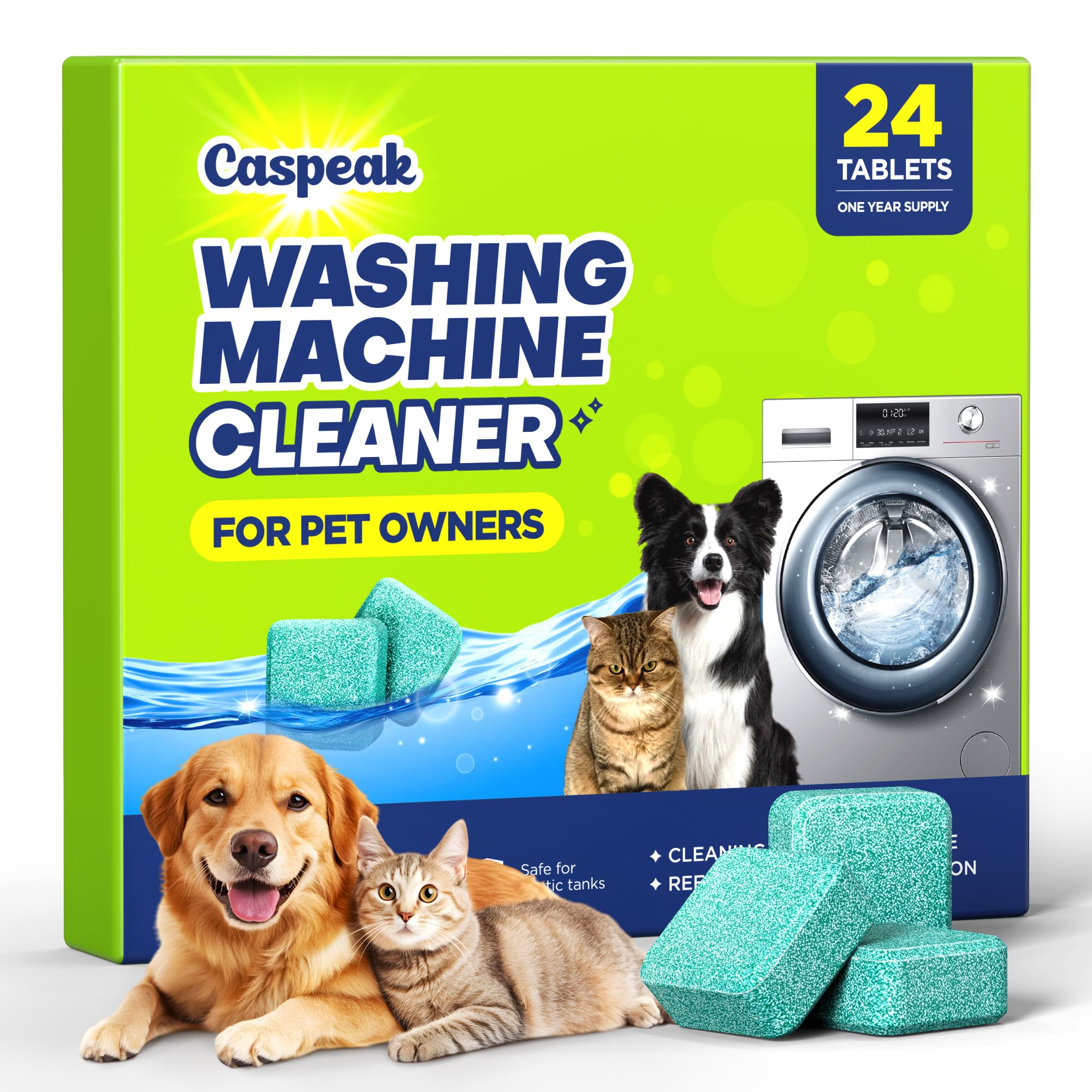 deep cleaning washing machine cleaner tablets no more odor amp pet fur washing machine cleaning tablets washer cleaner for he top front load septic safe 24 counts1 year supply