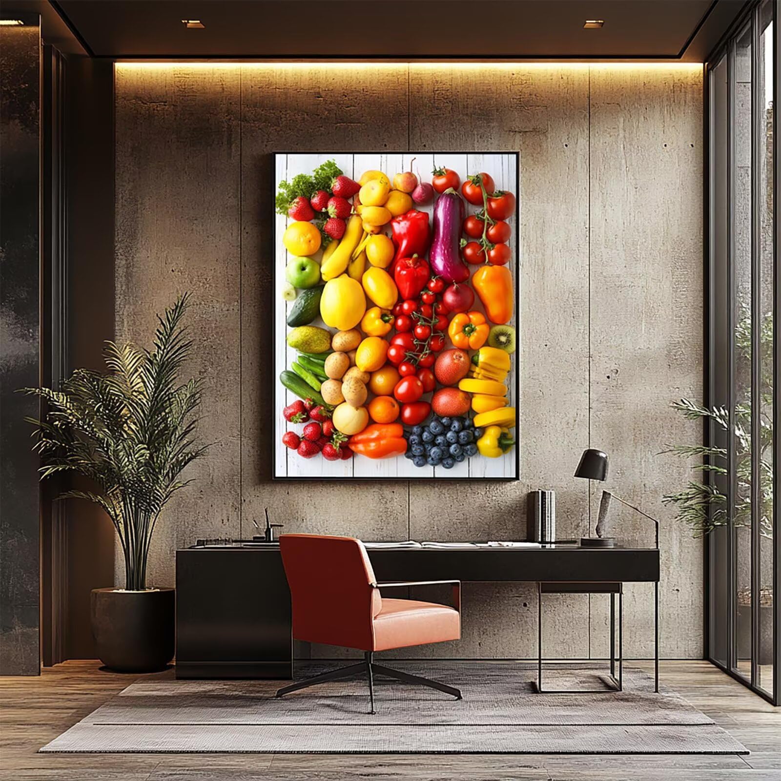 Farba warzywna po numerach dla dorosłych malowanie żywności według numerów dla dorosłych, materiały plastyczne z kolorowym płótnem do malowania 100 x 137 cm, 36 kolorów farby akrylowej i pędzla