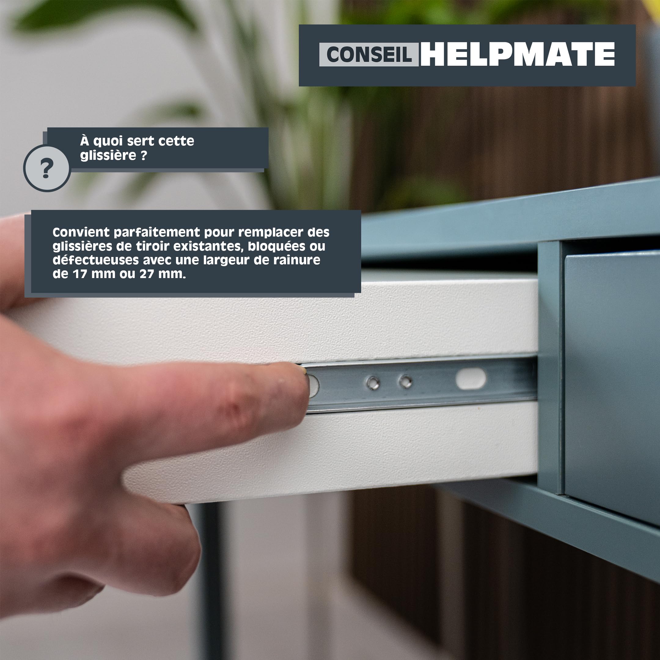 Suiwotin Lot De 2 Glissières De Tiroir En Métal De 24 Cm, Glissières De