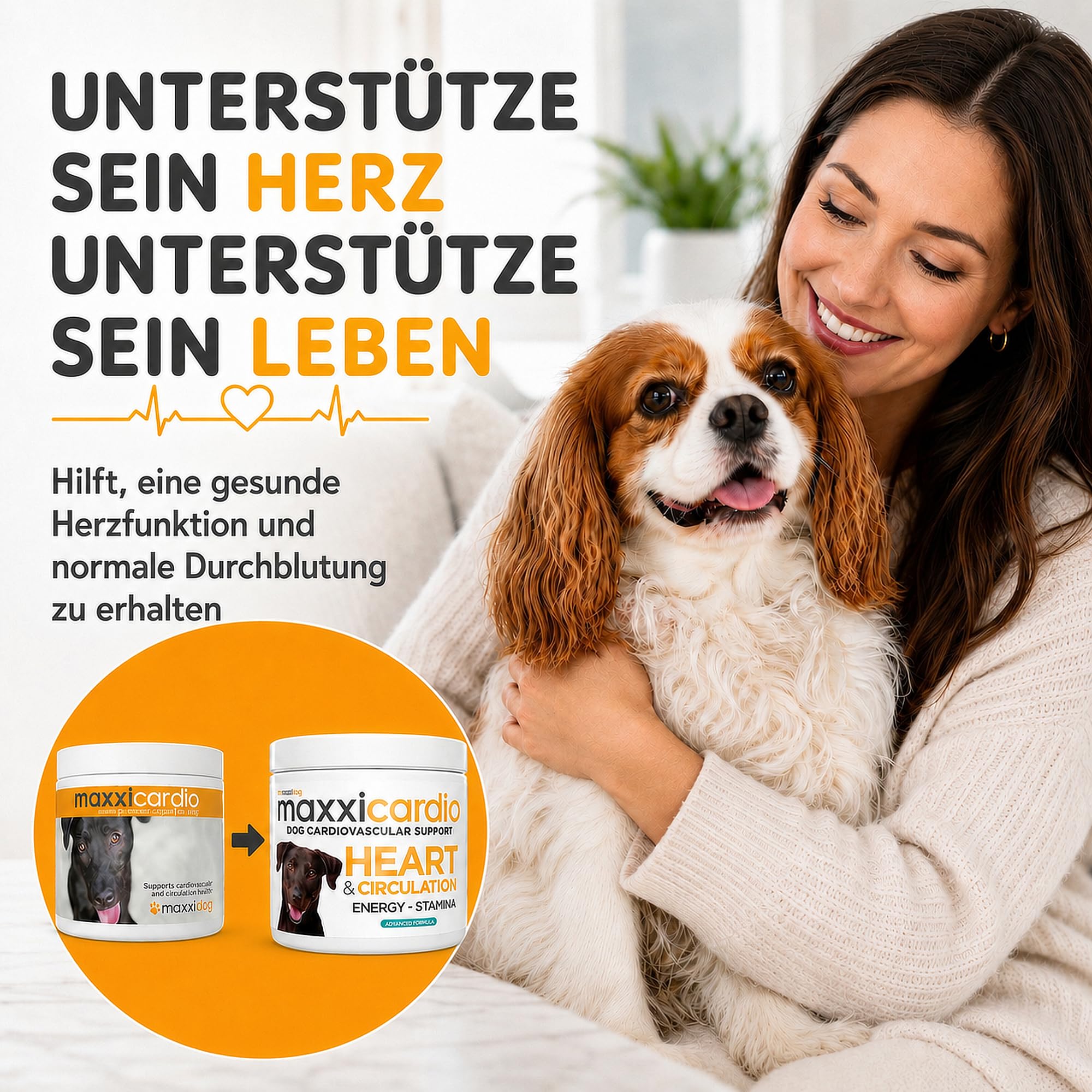 maxxipaws maxxicardio Herz- und Kreislauf Ergänzungsfuttermittel in Pulverform für Hunde, 90 g