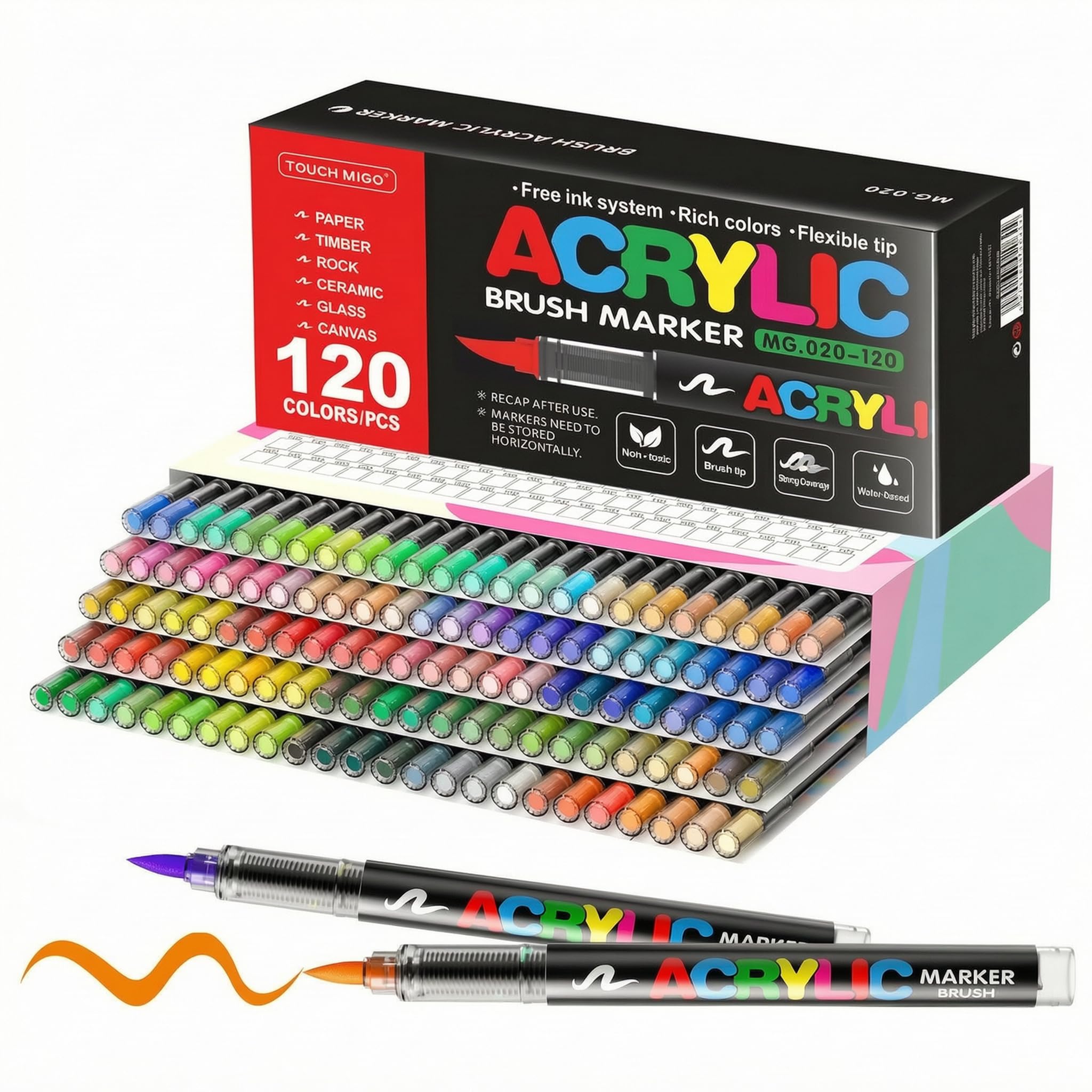 Marqueurs graffiti, stylos marqueurs,120 couleurs acryliques