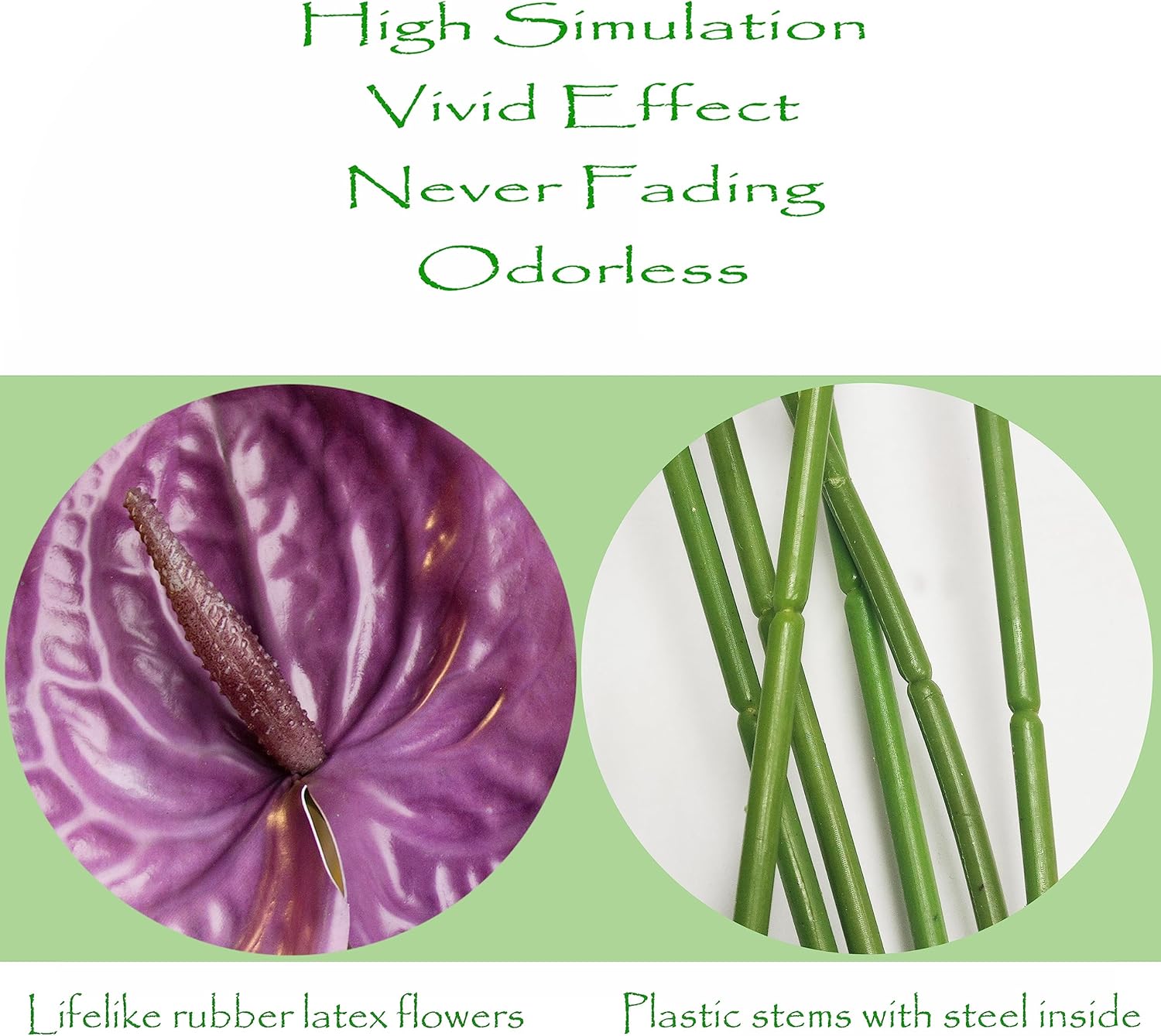 10pcs Artificial Anthurium,28 Inch Faux Tropical Plants Tailflowers,Realistic Flamingo Flower for Home Decor Centerpiece Wedding Bouquet Bonsai,Purple