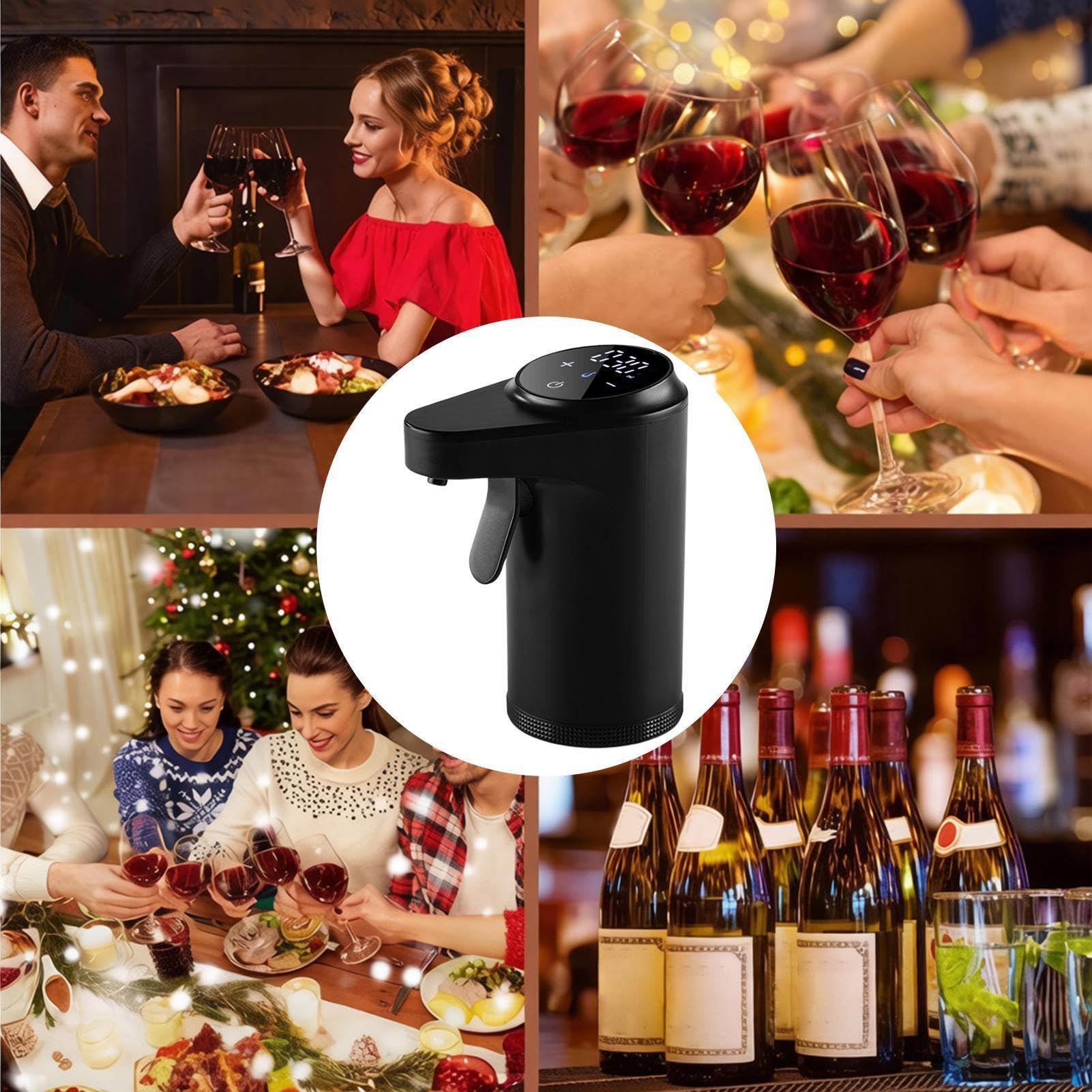 Aireador de vino eléctrico Dispensador portátil de licor con pantalla LED