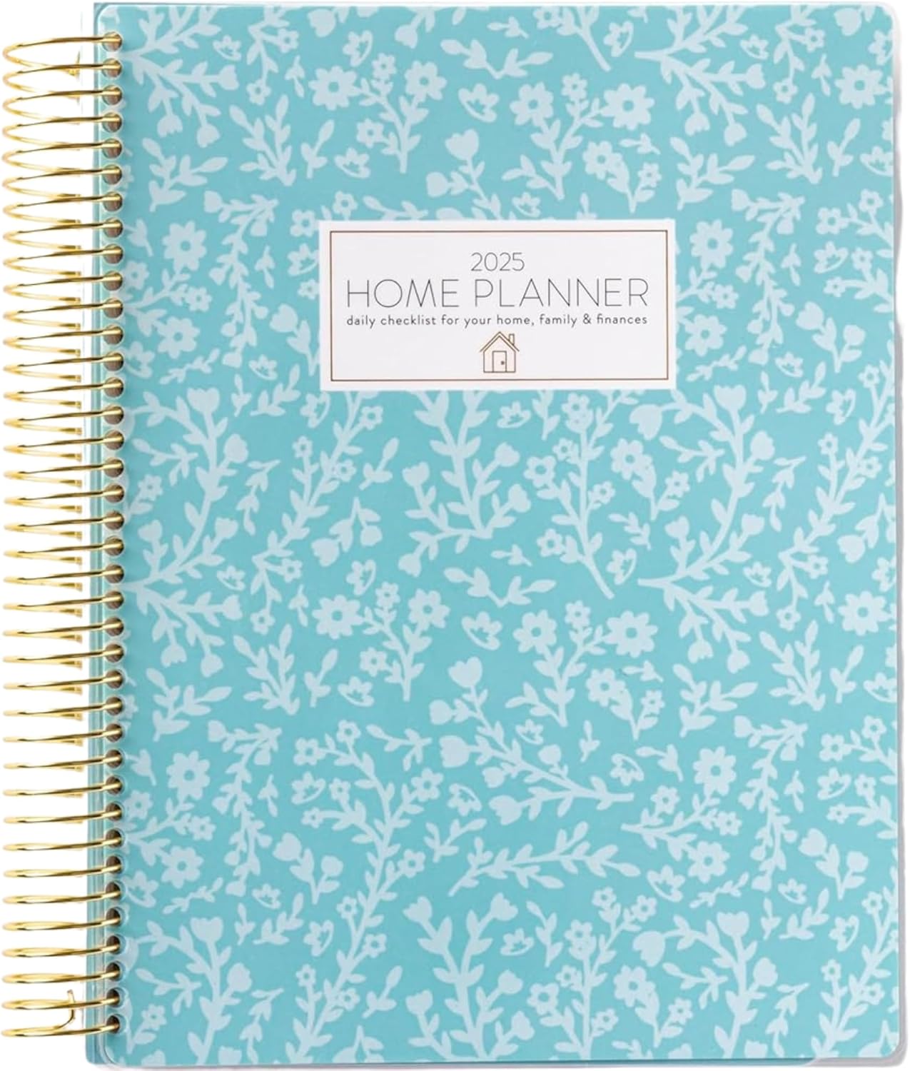 Home Planner 2025 (Floral) | Work from Home Planner w/Stickers | Daily Checklist | Monthly Budget Worksheet | Monthly Calendar Layout | Vacation Checklist | Coil Binding | Poly Laminated Cover