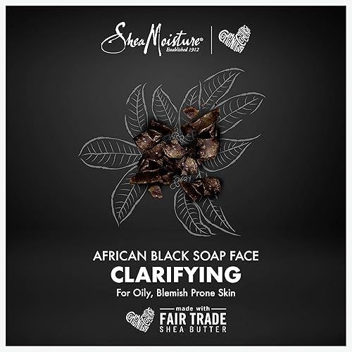 Miniatura 6 de SheaMoisture Paquete de máscara de barro para piel grasa y propensa a manchas, jabón negro africano para aclarar la piel, 0.5 onzas