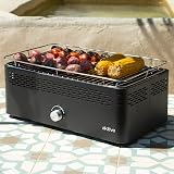 Aktive 63004 Portable Charcoal Barbecue, Rechargeable, Battery-Operated, Smokeless, Black, Rectangular, Drip Protection, Dimensions 45 x 28 x 19 cm, Includes Carry Bag, Patio, Balcony Grill - 7