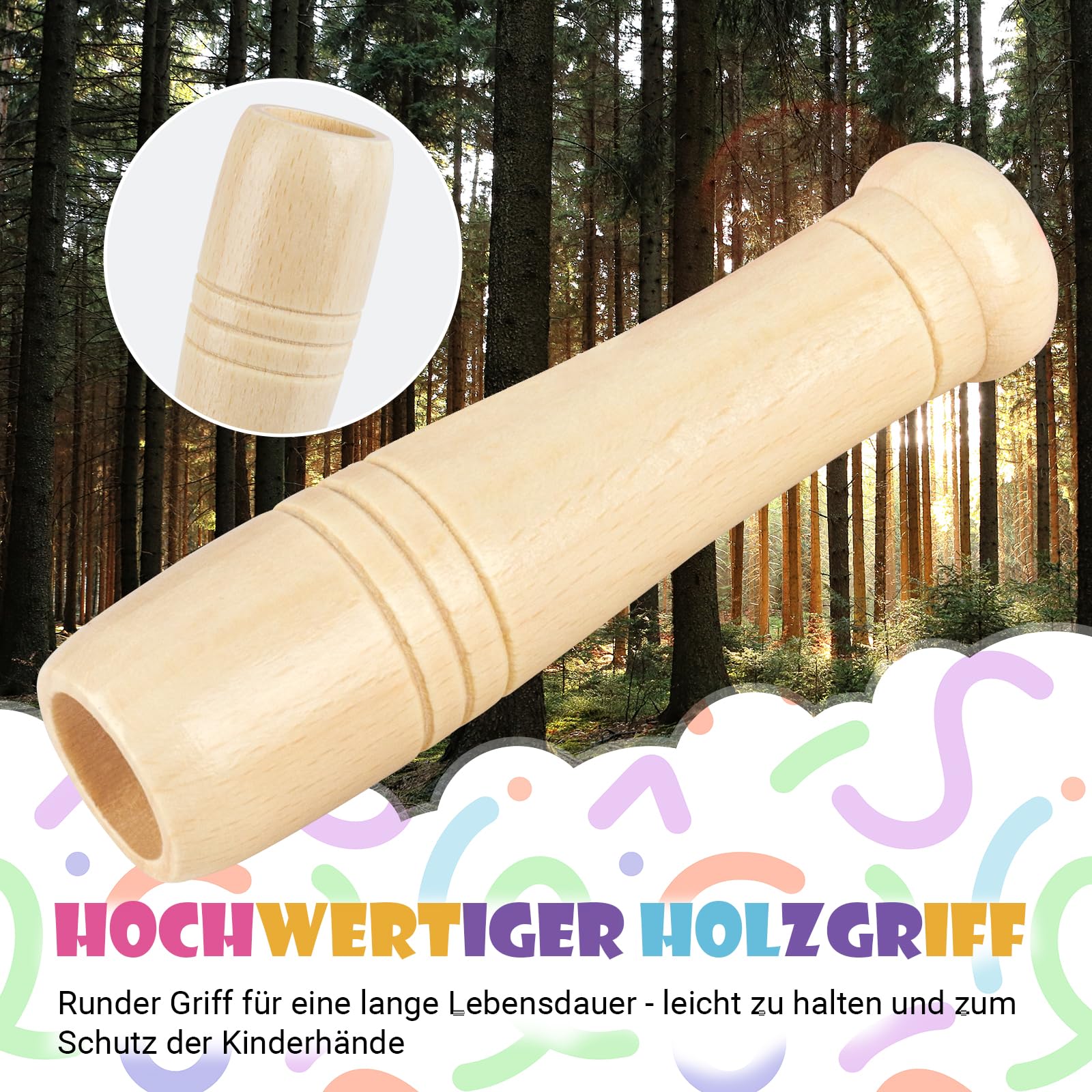 Corda Per Saltare Bambini Arcobaleno | Regolabile Fino A 250 Cm, Manici In Legno, Cotone - Foto 7