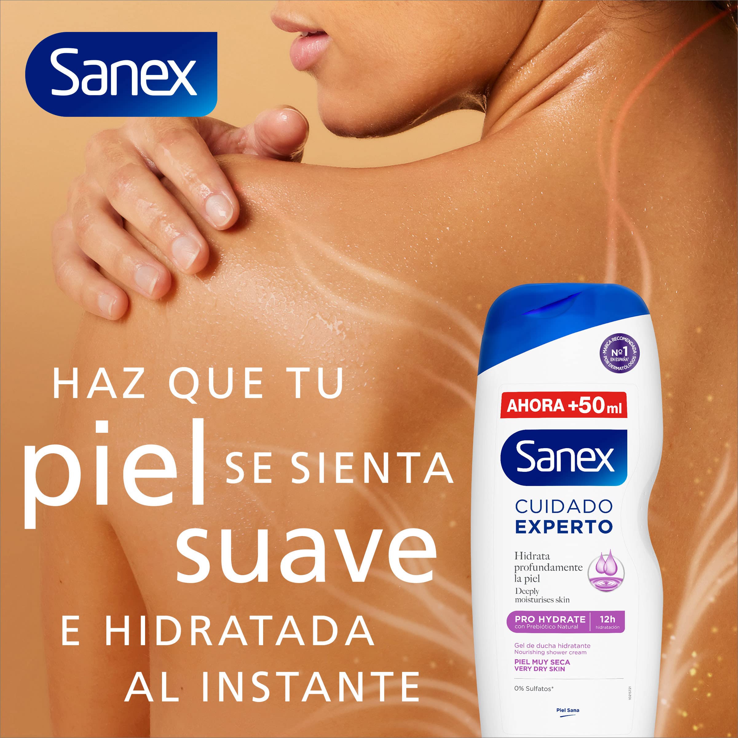 Sanex Expert Care Pro Hydrate żel pod prysznic, opakowanie 12 sztuk x 600 ml, żel do kąpieli dla bardzo suchej skóry, delikatnie oczyszcza, nawilża i zmiękcza skórę, kompleks prebiotyczny i