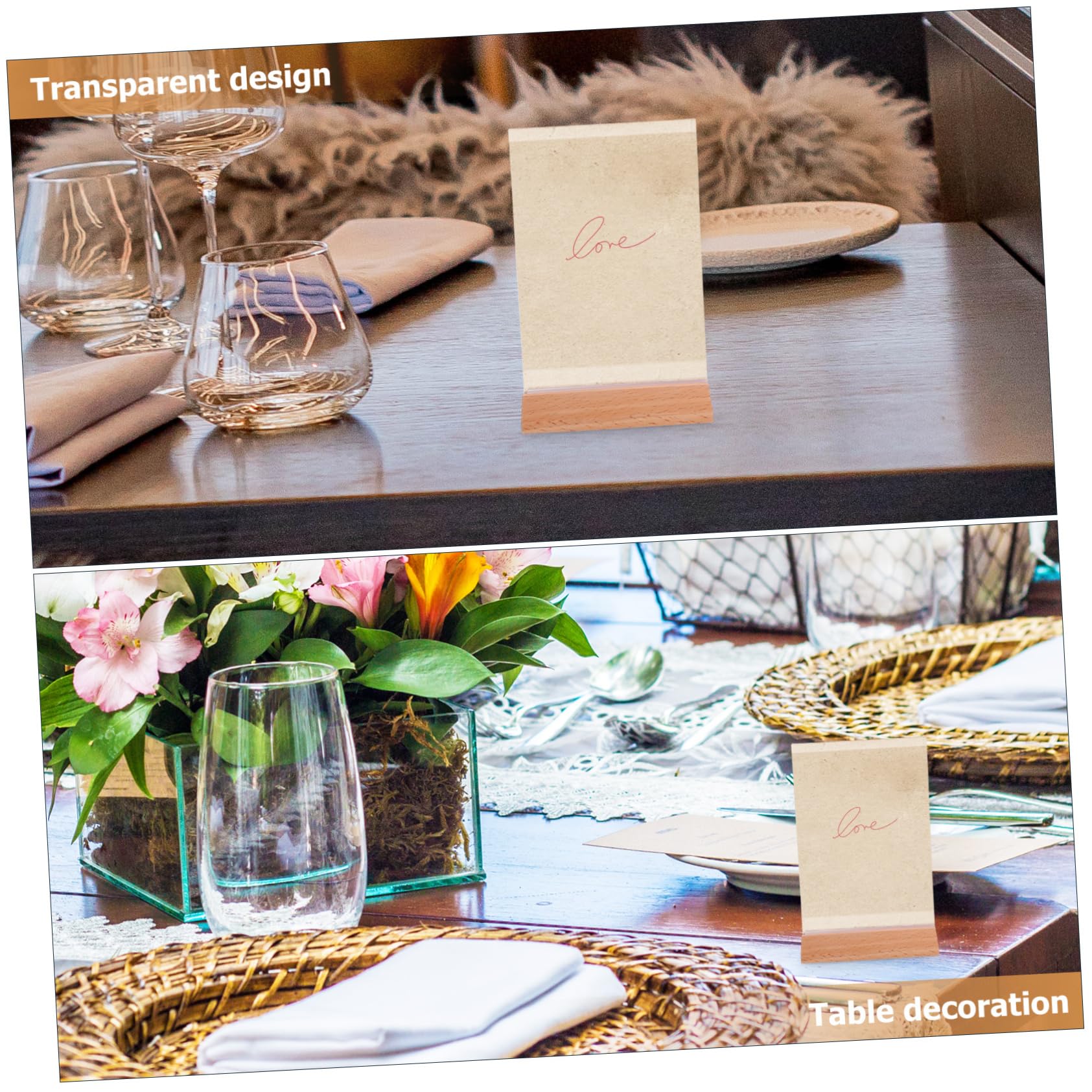 BESTYASH 6pièces Présentoir Acrylique Transparent De Table Porte-affiche Acrylique Pour Maison Bureau Restaurant Magasin