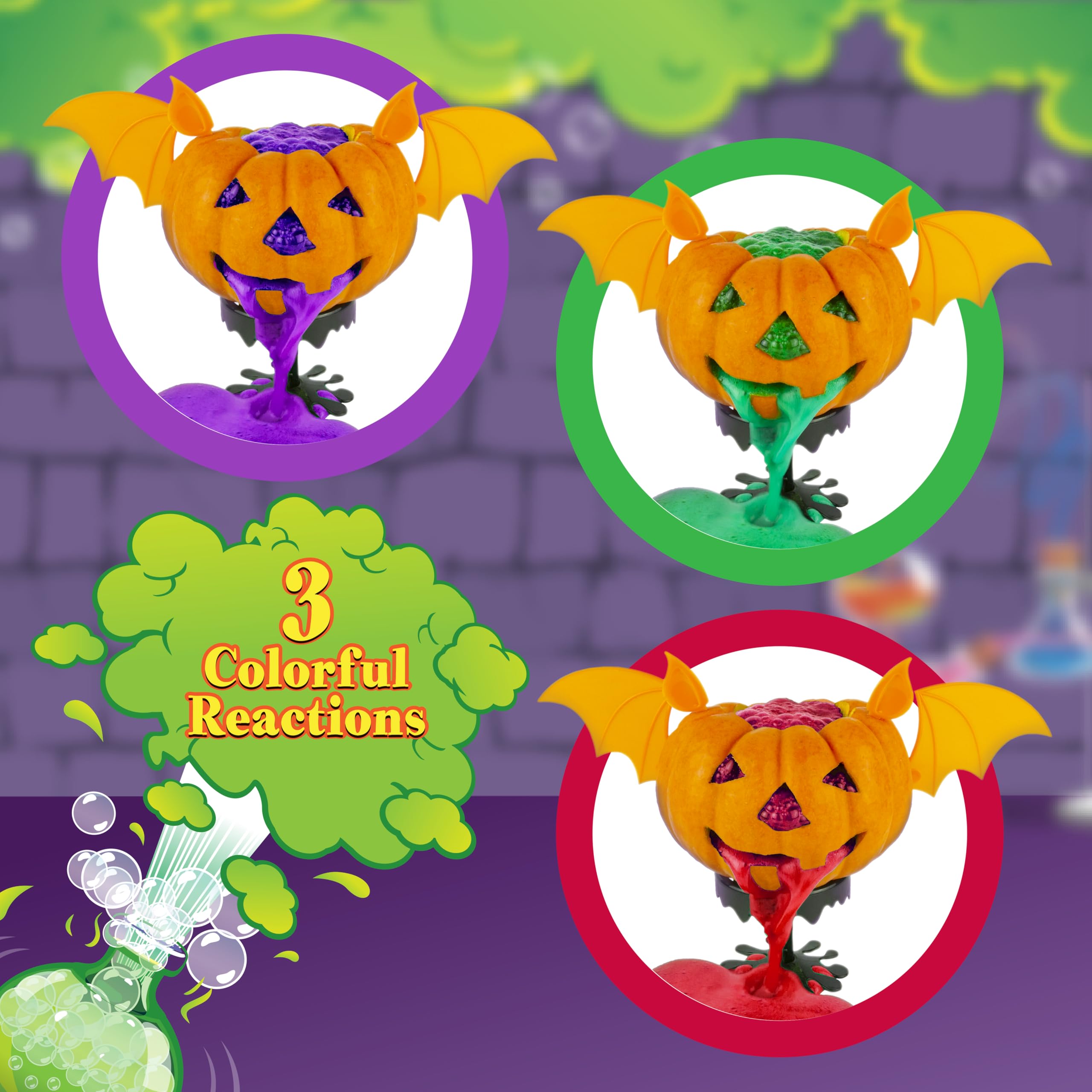 Pumpkin Masters Haunted Lab Lil' Oozing Mini Pumpkin Science Kit, 3 pacchetti Oozing inclusi, con vassoio facile da pulire