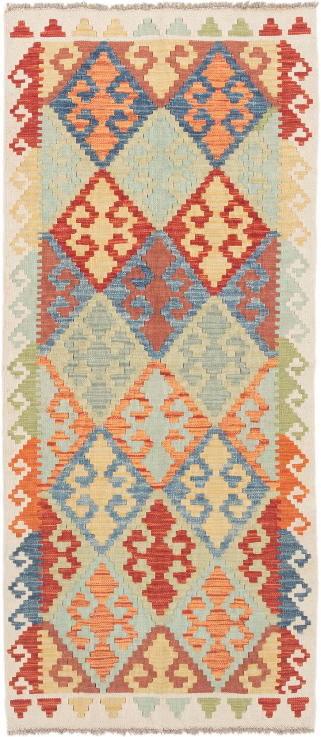 Tapis d'Orient Kilim Afghan tissé à la main en laine pour couloir 85x192 cm