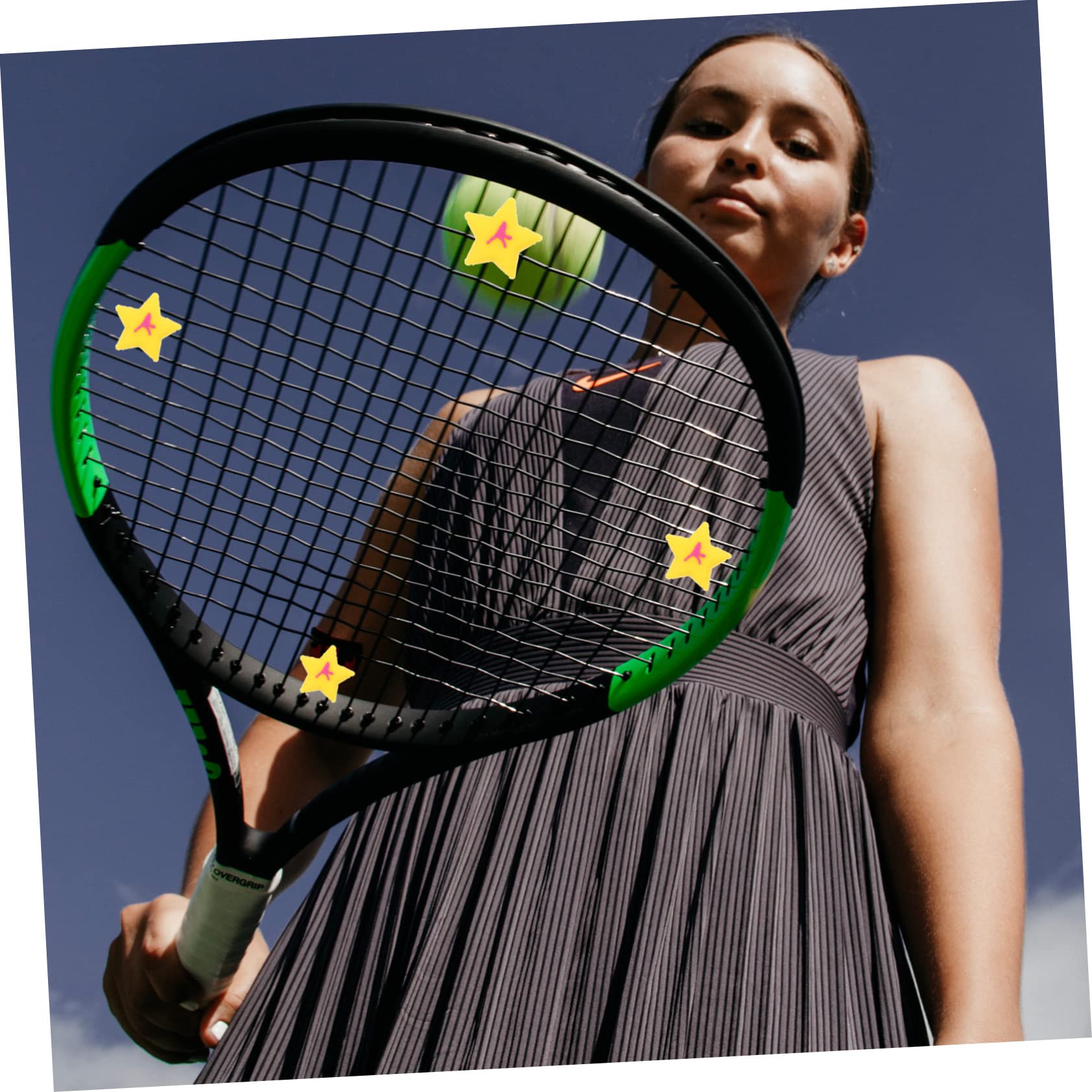 POPETPOP 6Pcs Cartoon Shaped Tennis Racket Dampeners Cute Rubber Vibration Dampeners for Reduced Shock Durable Easy to Install Tennis Accessories for All Ages