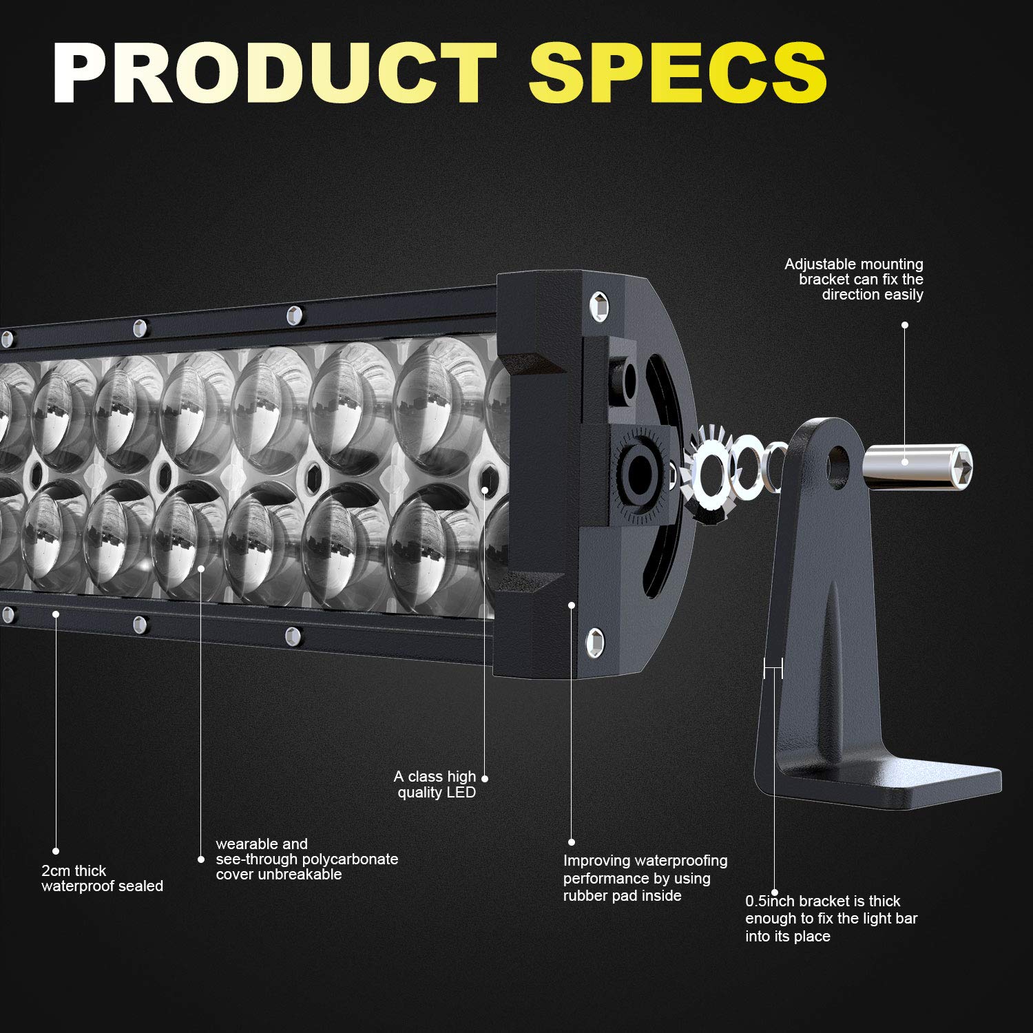 Amazon.co.jp: TURBO SII 50インチ 5D 288W LEDライトバー + 126W LED