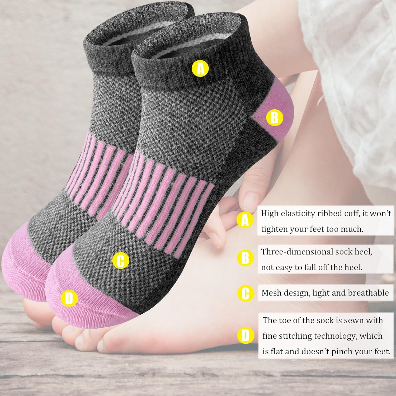Bemeol 12 Pairs Girls Socks Ankle Socks Girls Athletic Running Low Cut Casual Sock for Little Big Kids - Image 2