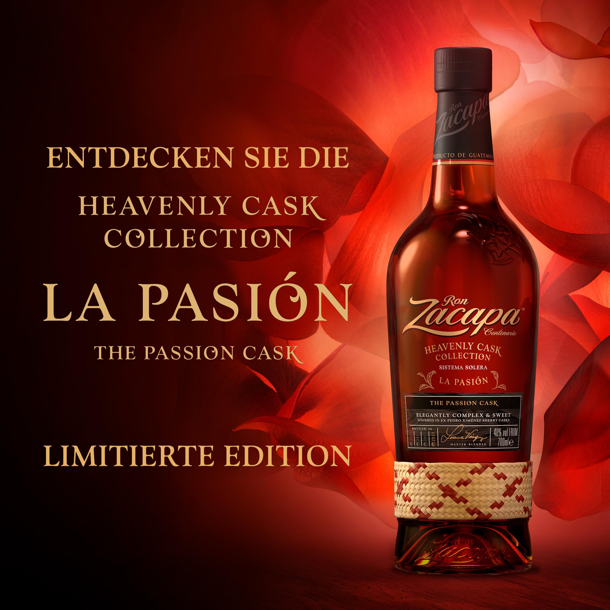Zacapa La Pasión, The Passion Cask, Heavenly Cask-Kollektion handverlesen aus Guatemala, 40% vol, 700ml Einzelflasche, Rum