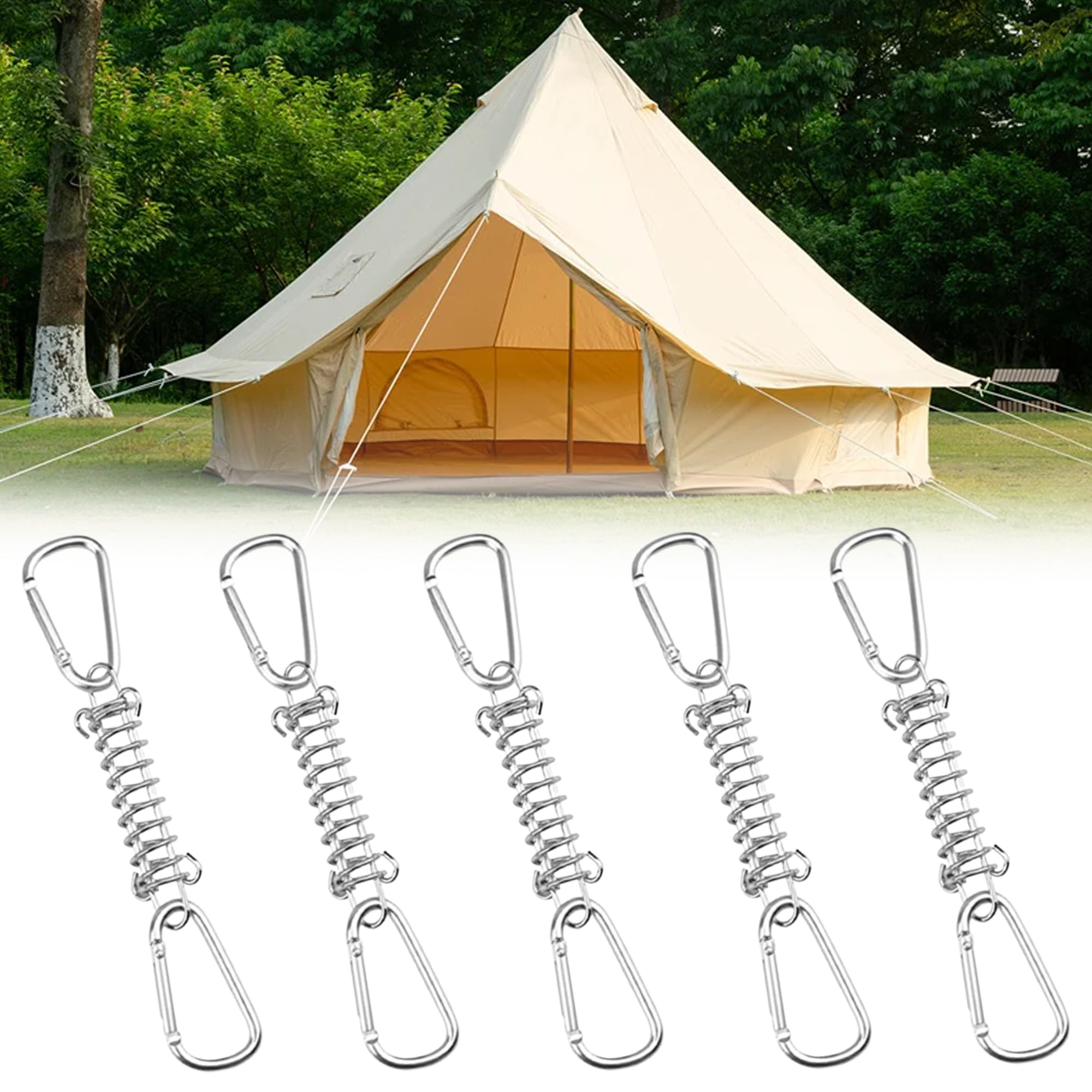 Amazon.de: 5 Stck Edelstahl Spannfeder, Sonnensegel Stahlfeder, Sprung  Feder Rostfrei mit 10 Stck Karabiner, Sonnensegel Befestigung Set fr  Dreieck Sonnensegel, Tarps Draht Racks,Werbebanner,Camping Freien