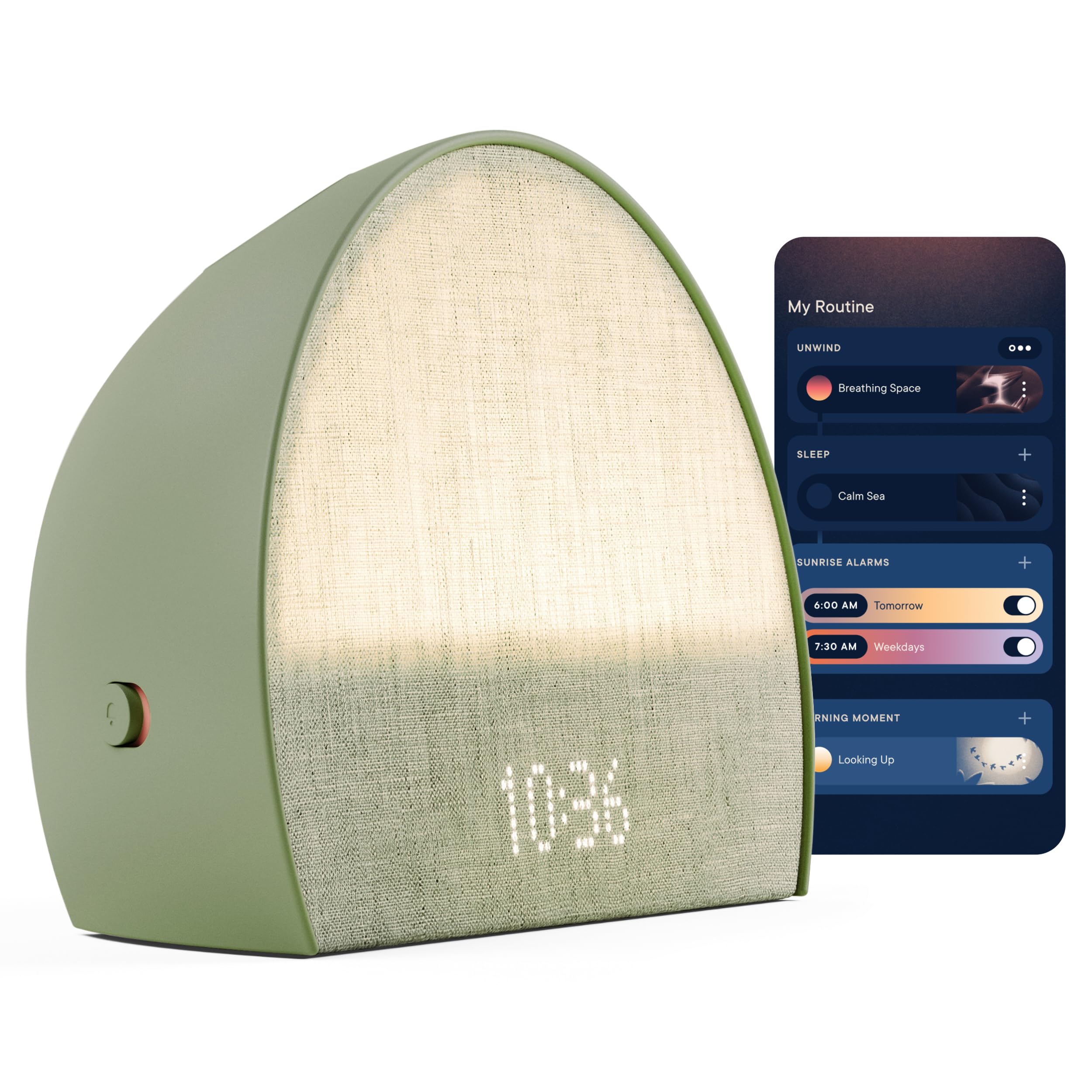 Hatch Restore 2 Sunrise Alarm Clock, Sound Machine, Smart Light (Sage) ? Your Smart Sleep Clock, White Noise, Customizable Sleep Routines for Adults, Unwind Gently, Dimmable Clock, Wake Up Energized