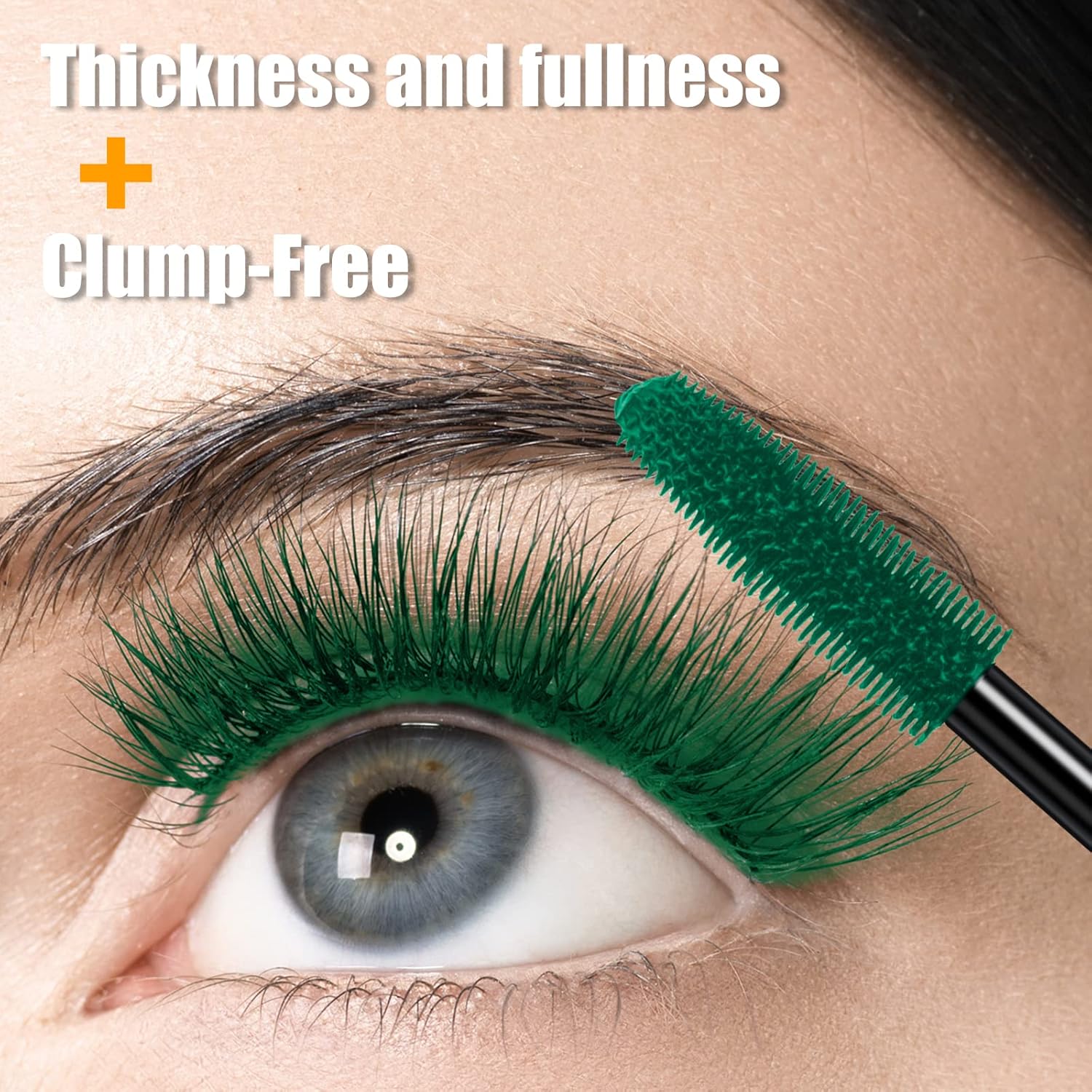 4D Silk Fiber Lash Mascara Waterproof Green with Eyelash Comb Set