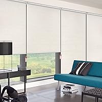 Vista 2 de Homebox Persianas enrollables 100 % opacas, de madera sintética, persianas enrollables y extraíbles para ventanas de interior, para el hogar, beige