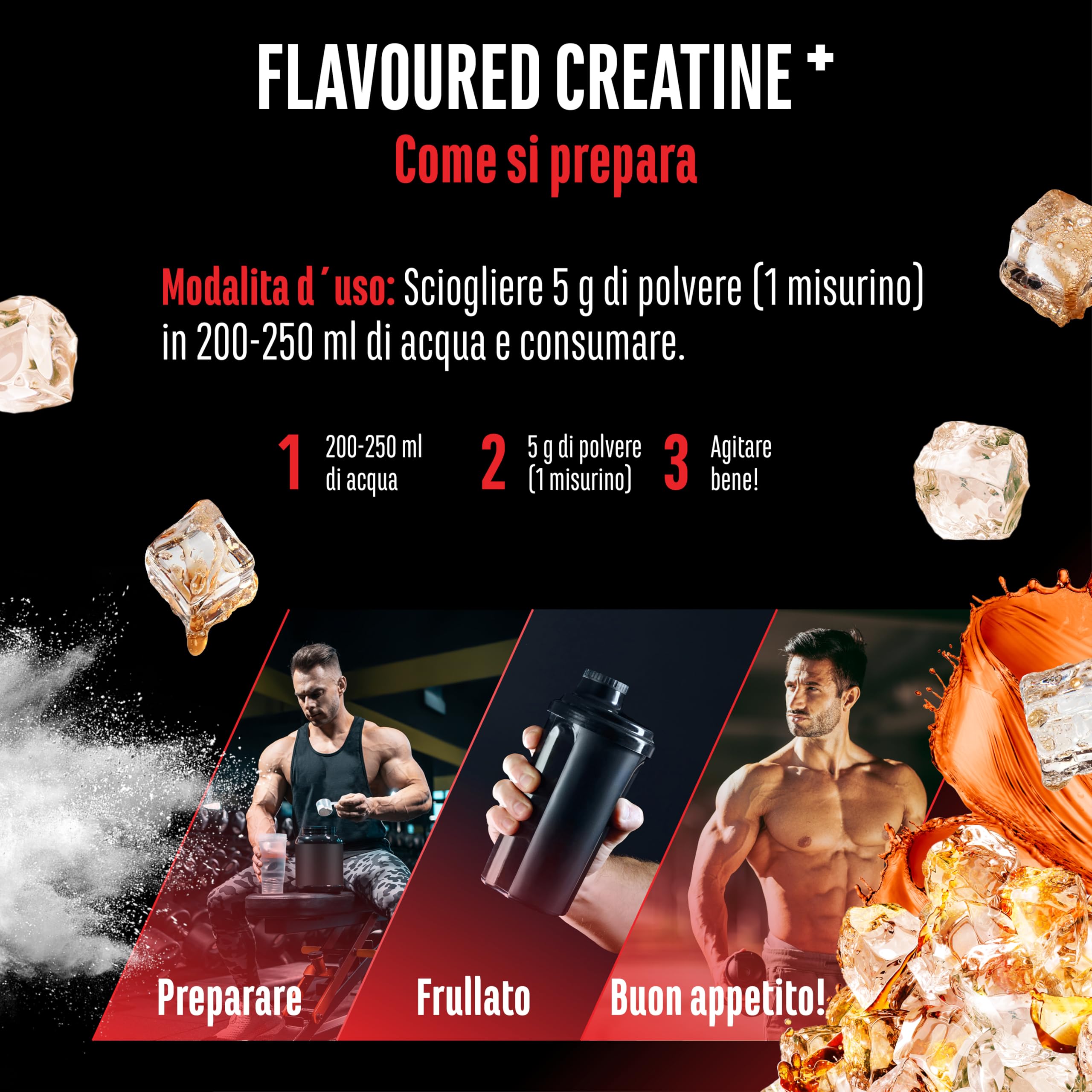 Flavoured Creatine polvere - 550 g - creatina monoidrato + L-taurina - creatina micronizzata aromatizzata - senza zuccheri & ottima solubilità - vegano (Cola)
