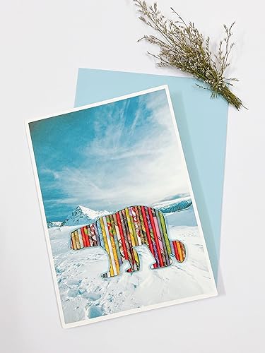 Miniatura 3 de Polar Bear Recycled Card  Eco-friendly Handmade from Magazine  Iceberg Greeting Card  Holiday Card