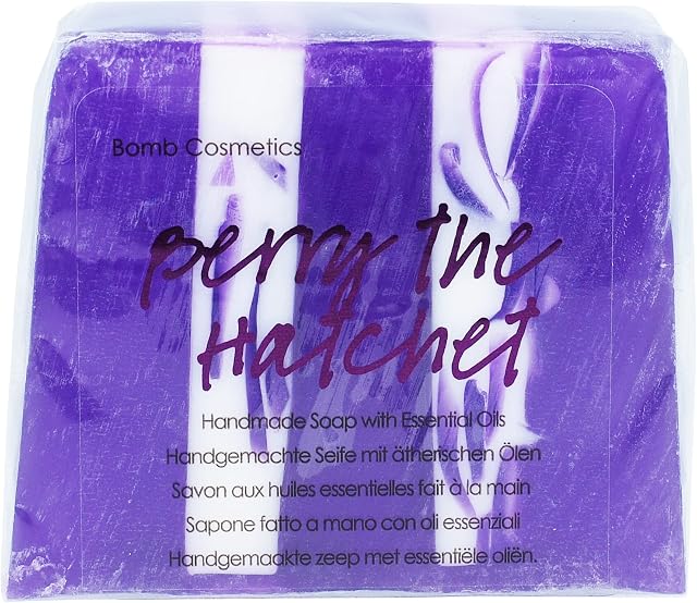 Bomb Cosmetics Berry the Hatchet Handmade Soap Bar Slice, Blackberry Scented, Vegan & Cruelty Free, 100 g