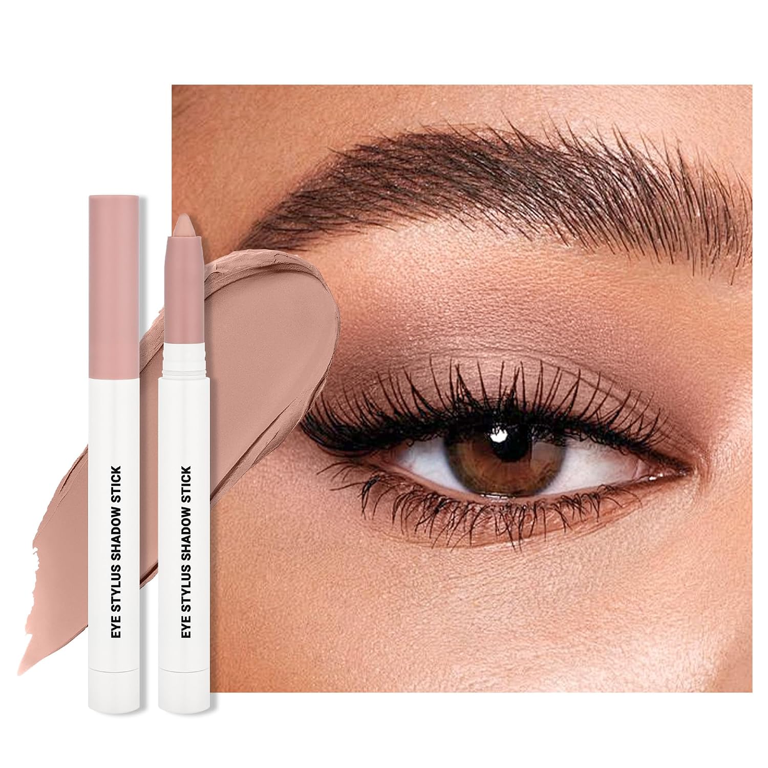 Taupe Cream Eyeshadow Stick-Long Lasting Eye Shadow with a Sharpener, Natural Soft Matte Finish-High Pigment Multi-Use Eye Makeup Stick for Eyeshadow & Eyeliner, Easy to Blend, Crease Proof, 01#