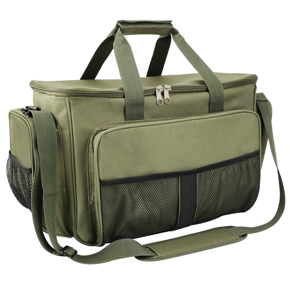 Aceshop Fishing Tackle Bags Large Insulated Fishing Carryall Bag Multi-Pocket Waterproof Fishing Tackle Storage Bags Holdall with Padded Shoulder Strap, Fishing Bags for Saltwater Freshwater Fishing