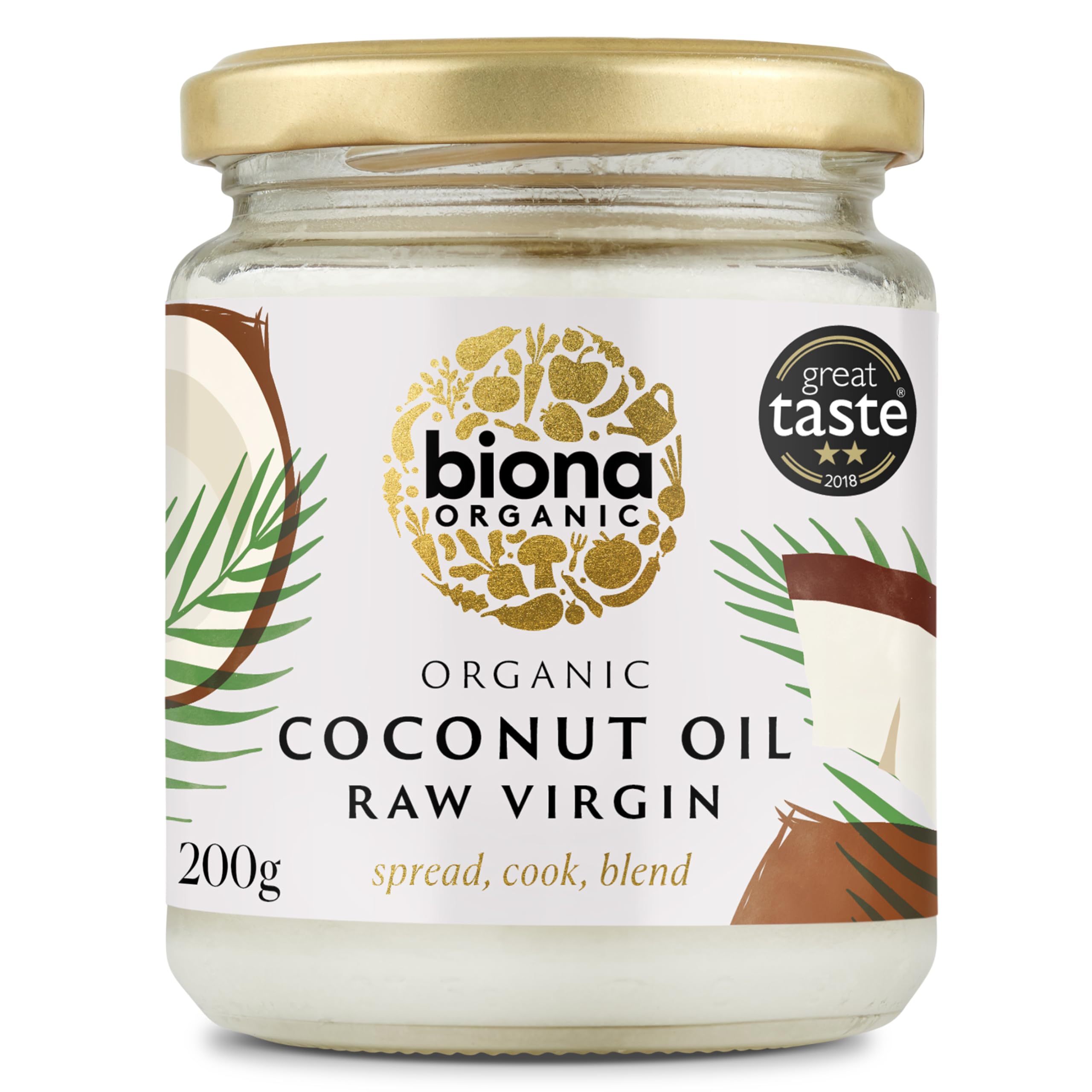 Biona Organic Raw Virgin Coconut Oil, 200gEU Organic